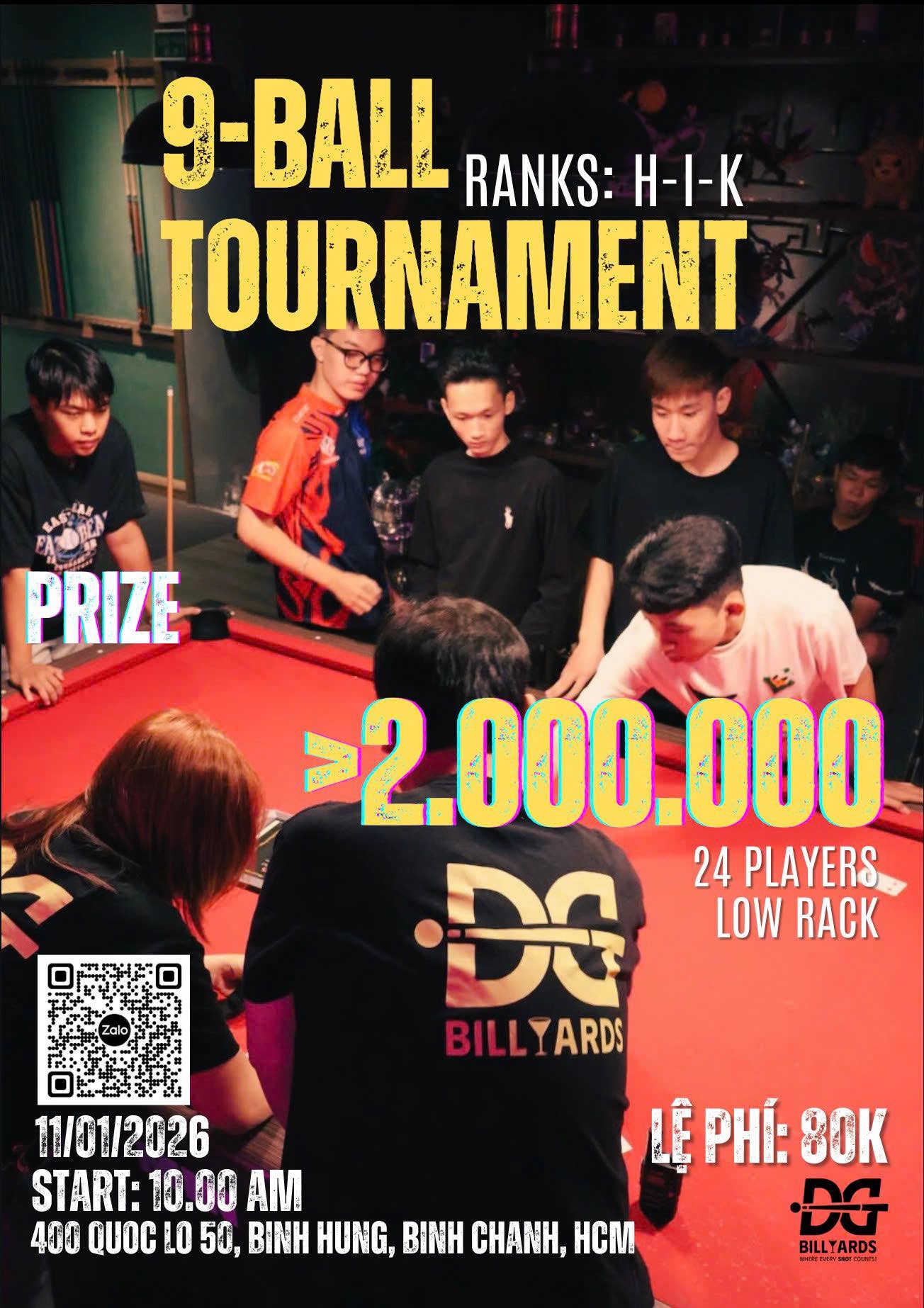 DG - DG OPENING 2026 🎱 9 BALL UP RANK CUP - PHÂN HẠNG H • I • K | 11.01 ...