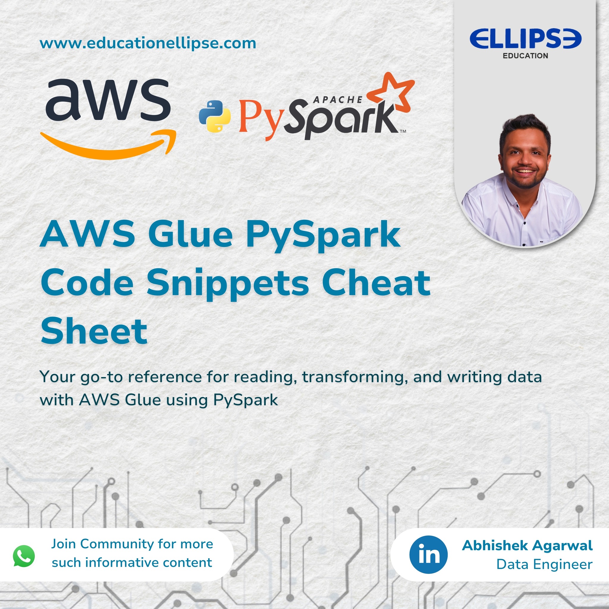 🐍 AWS Glue PySpark Code Snippets Cheat... - Education Ellipse | Facebook