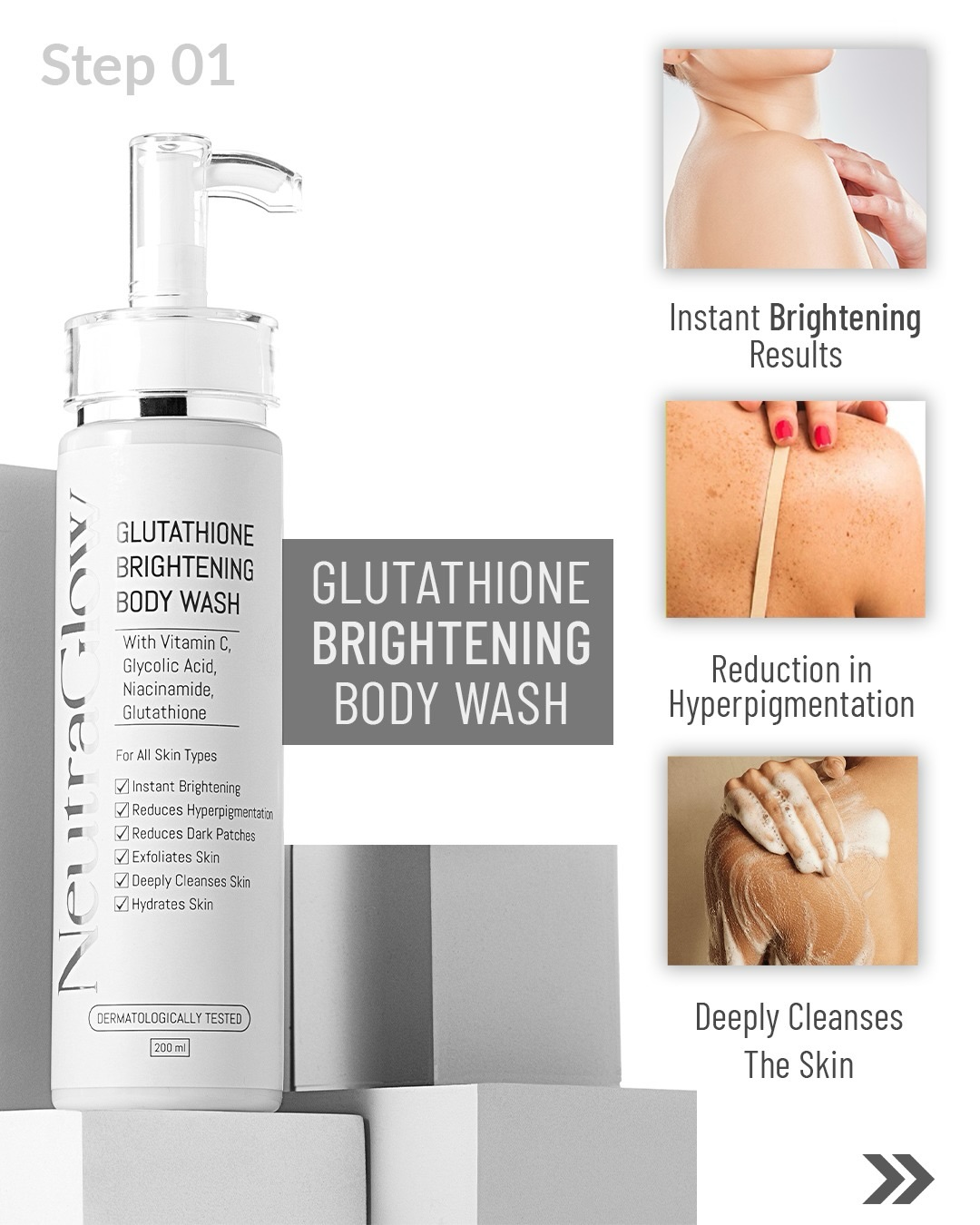 glutathione body scrub before and after results Meet the NeutraGlow Brightening Bundle — your complete solution for visibly brighter, smoother, more even-looking skin. ✔️ Helps brighten improve overall body tone ✔️ Targets stubborn dark areas like knees Best Peptides for Skin Size:1.0 oz dark spot remover for hands