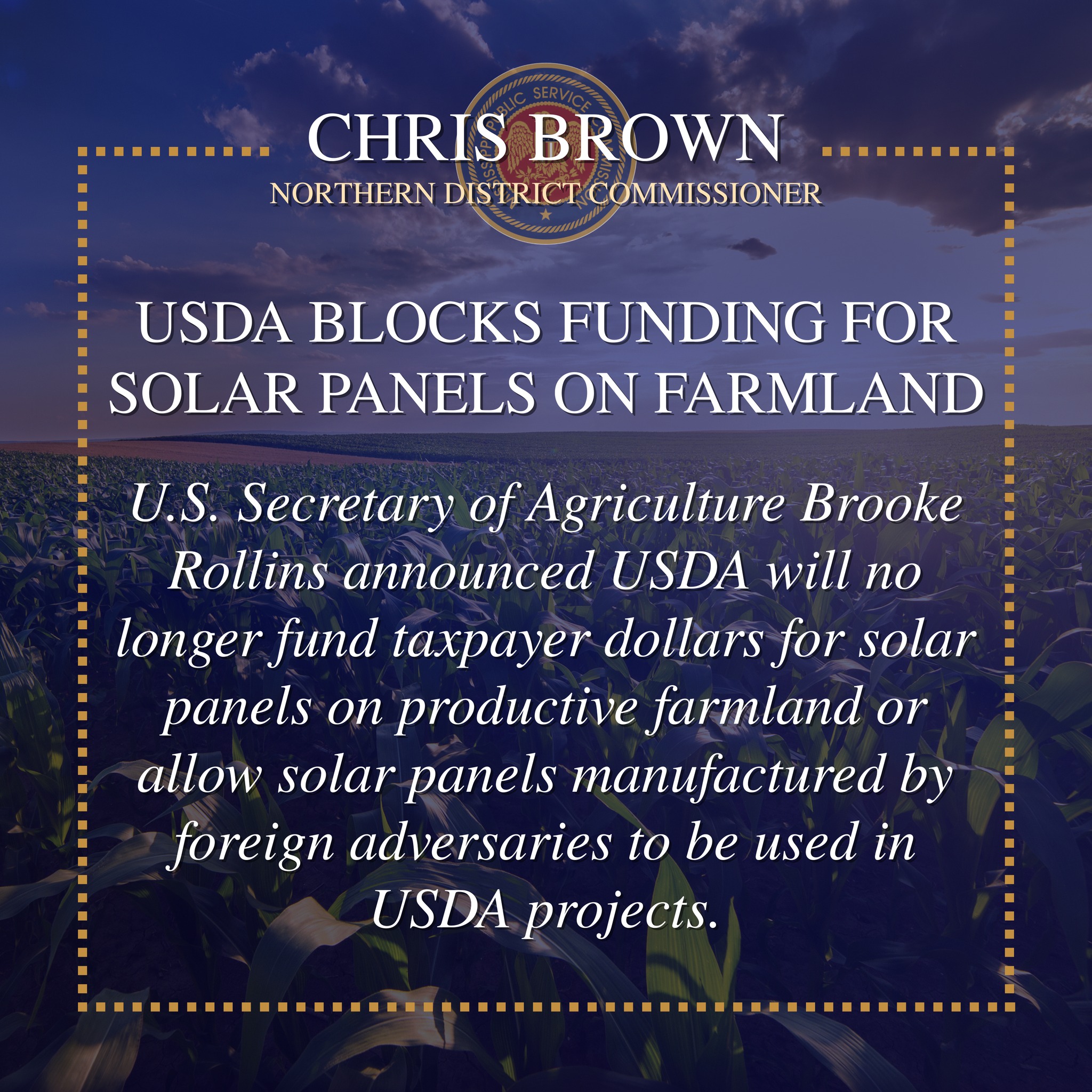 “Our prime farmland should not be wasted and replaced with green new ...