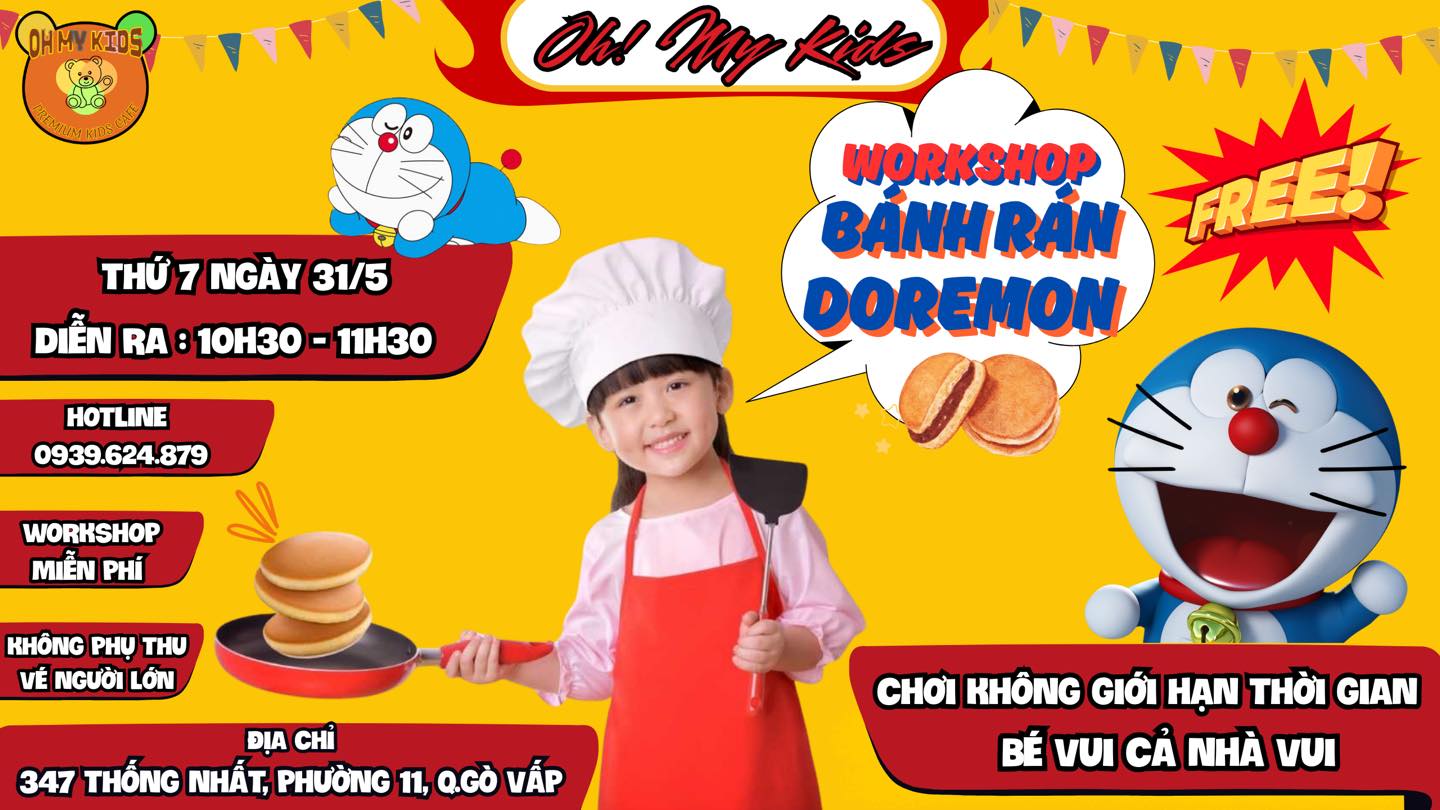 OH - [WORKSHOP] Biến Hóa Thành Thợ Bánh Nhí – Làm Bánh Doraemon Cực Xịn ...