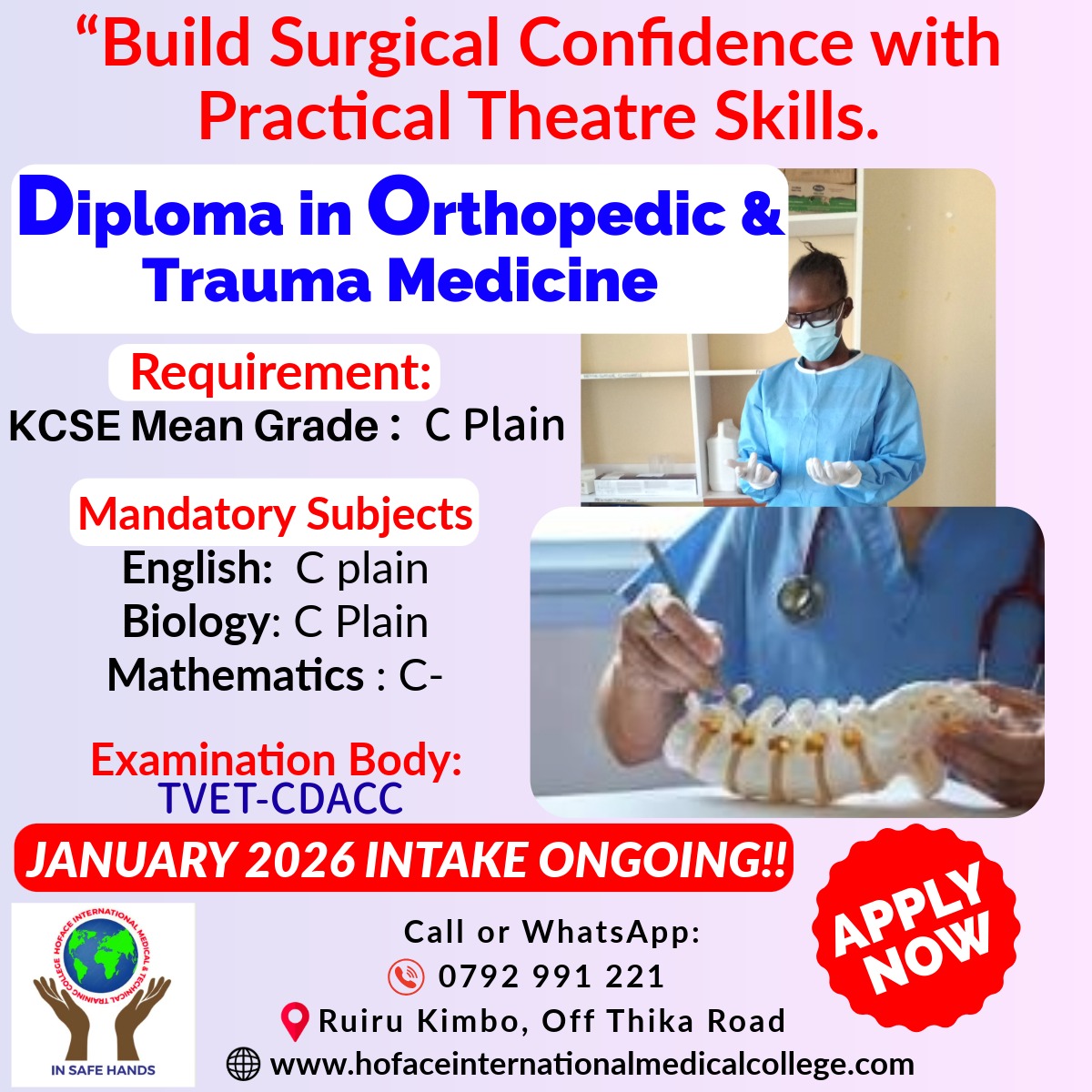 DIPLOMA IN ORTHOPEDIC & TRAUMA MEDICINE January 2026 Intake in Progress ...