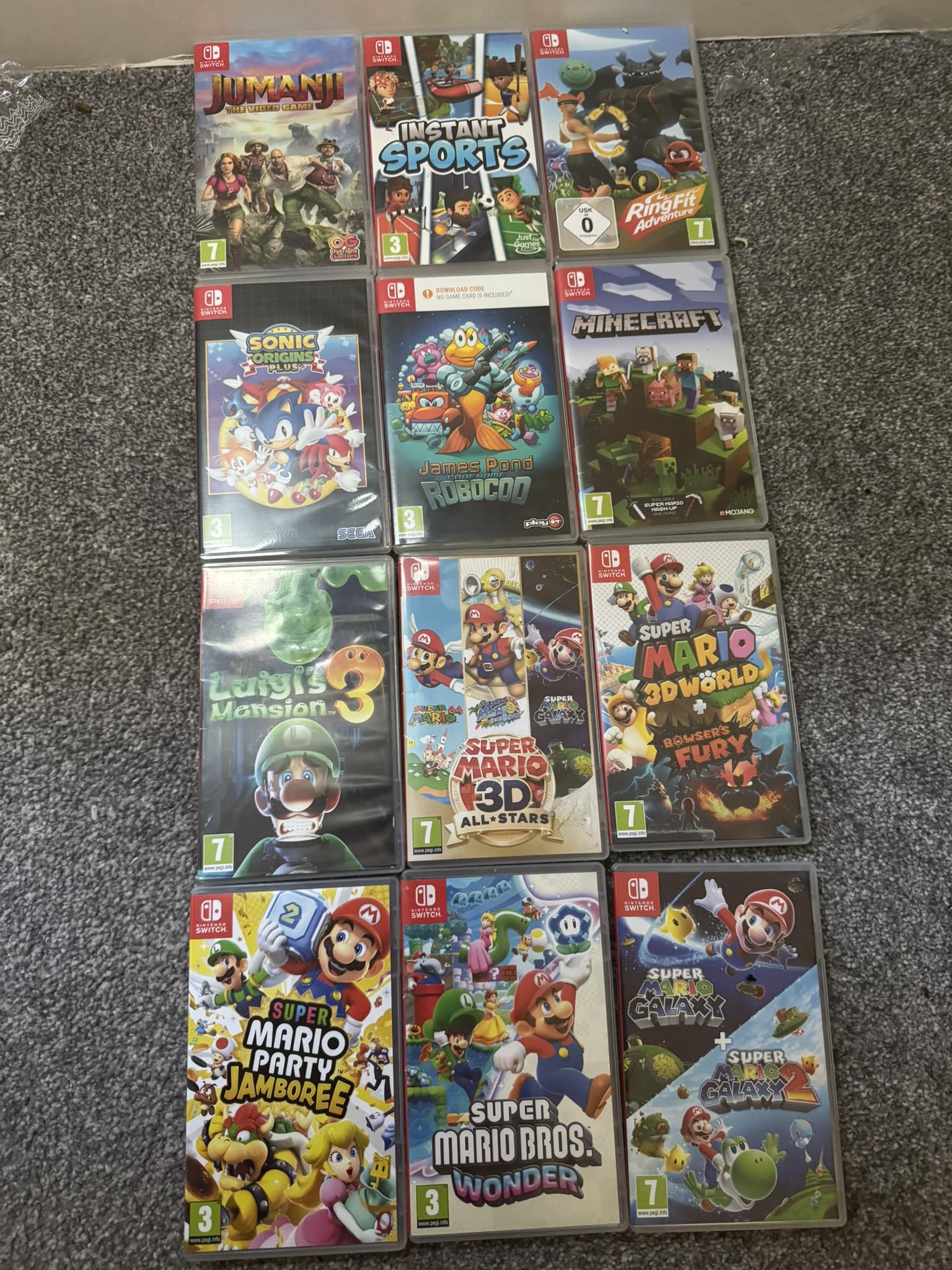 My Nintendo games collection. Plus super Mario odyssey, sonic
