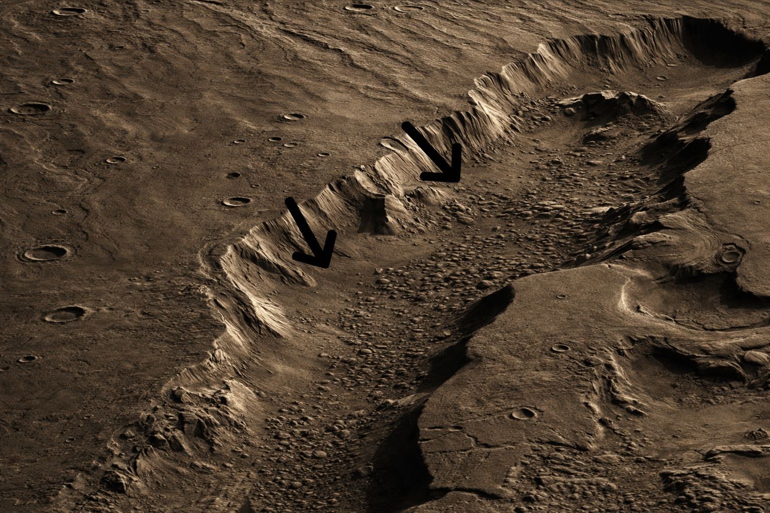 Space - These markings on Mars are believed to be ancient river ...