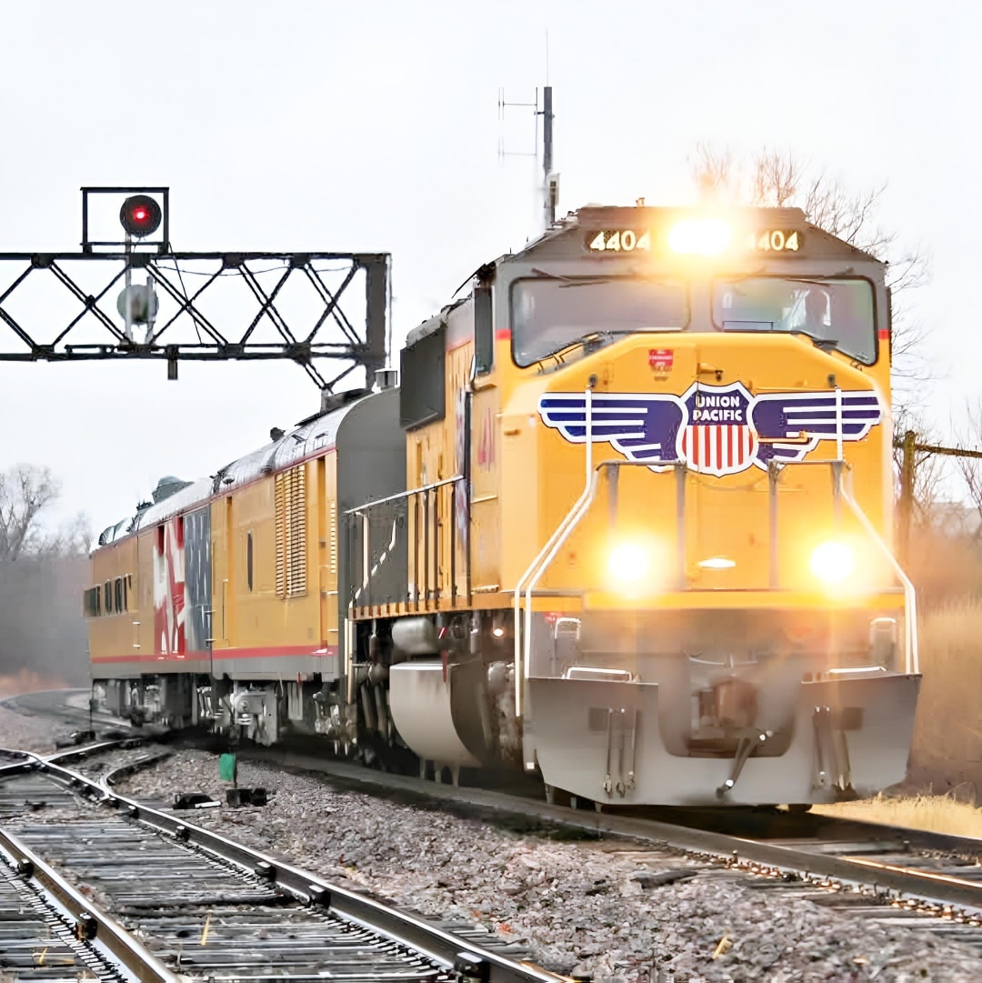 LIVE - A steel titan roars past history. Union Pacific's massive EMD ...