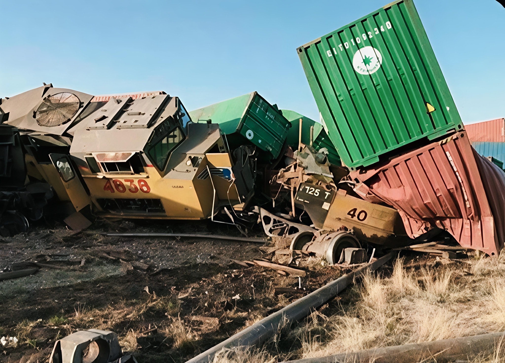LIVE - Chaos on the rails. A freight train derailed, containers ...