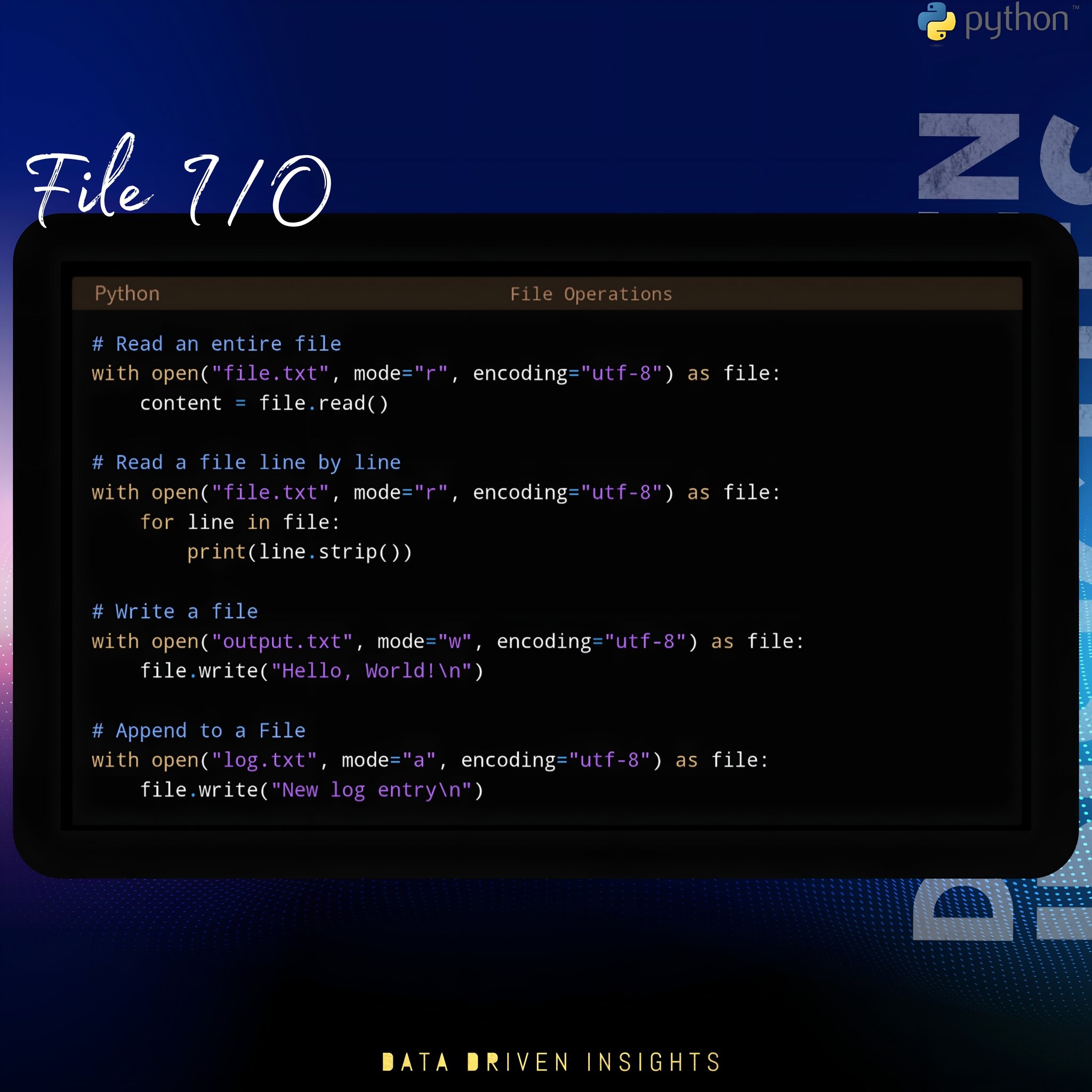 Python File I/O Made Simple: Read,... - Data Driven Insights | Facebook