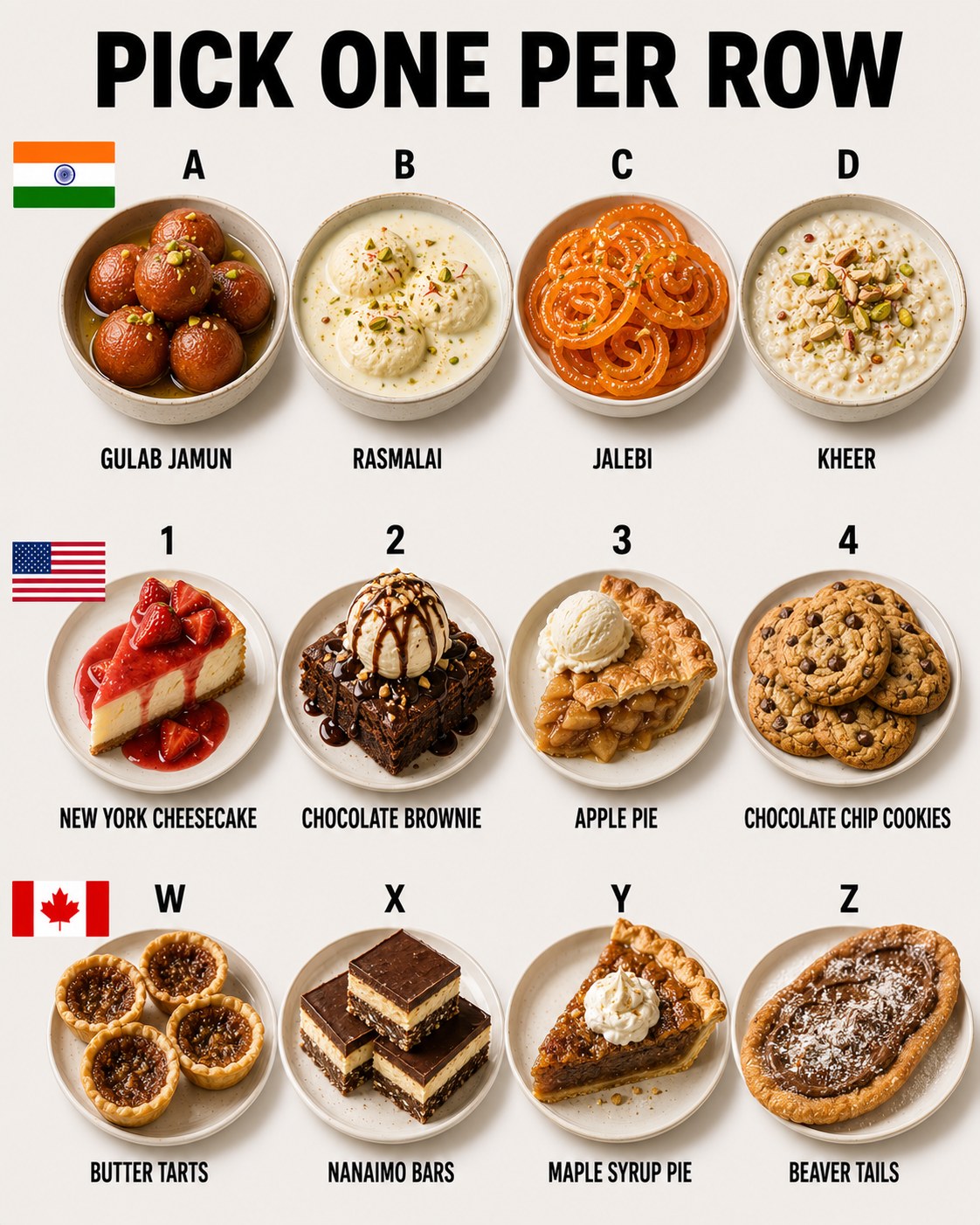 Pick one sweet per row #sweets #fblifestyle