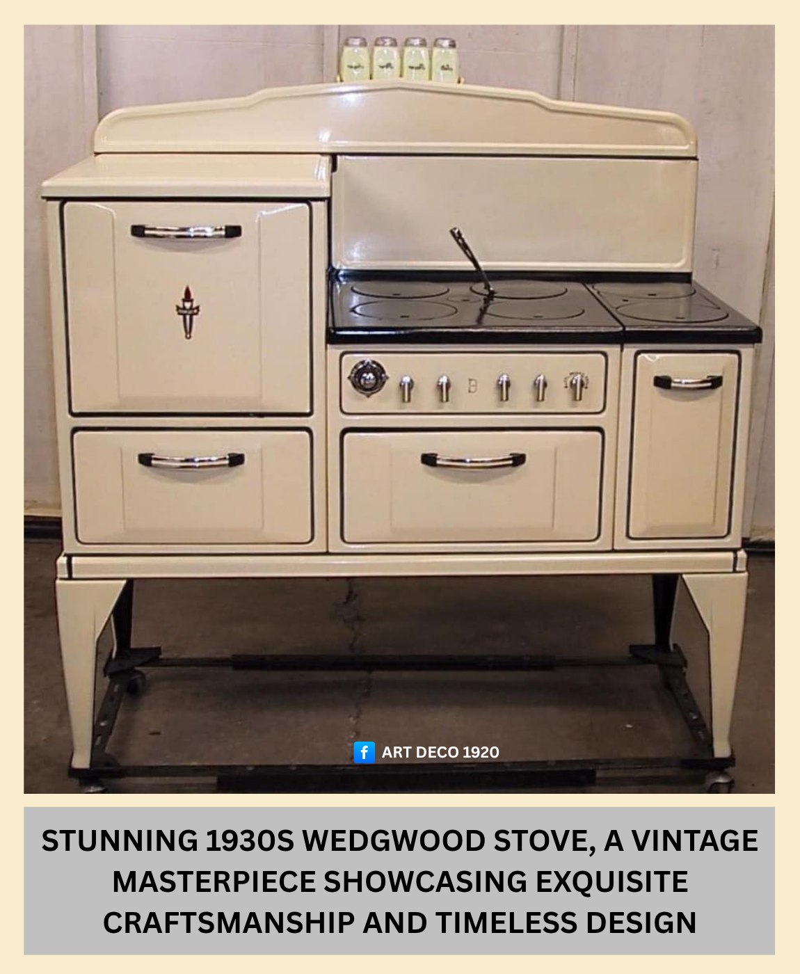 Art - "Stunning 1930s Wedgwood stove, a vintage masterpiece showcasing ...