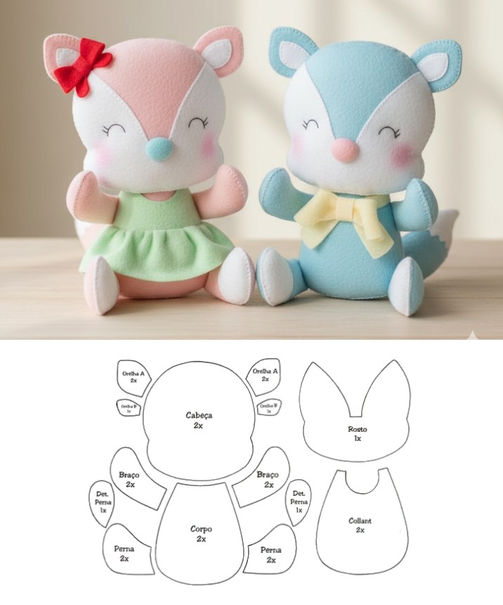couture-fiche-couture-peluche-renarde-cureuil-assise