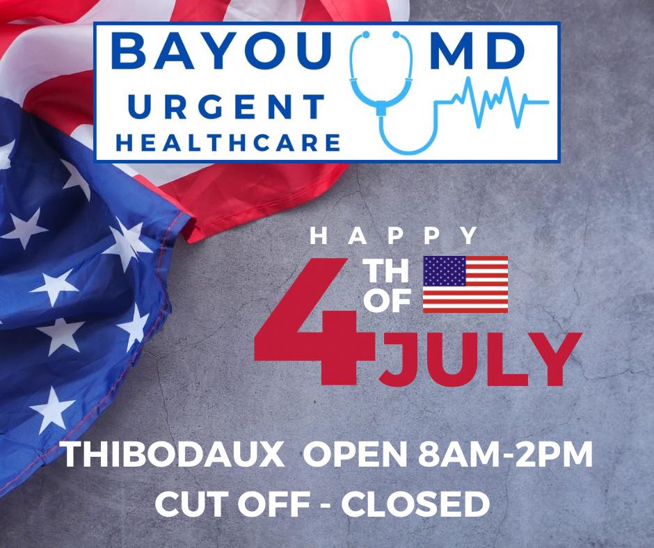 Our Thibodaux office is open today 8-2 for urgent care, weight loss, and IV therapy!