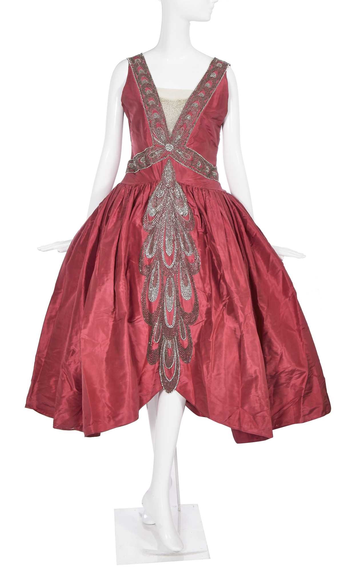 Robe Longue Vintage Boué Soeurs Années 1920 - Soie, Dentelle écru, Manches Longues - Taille M/L