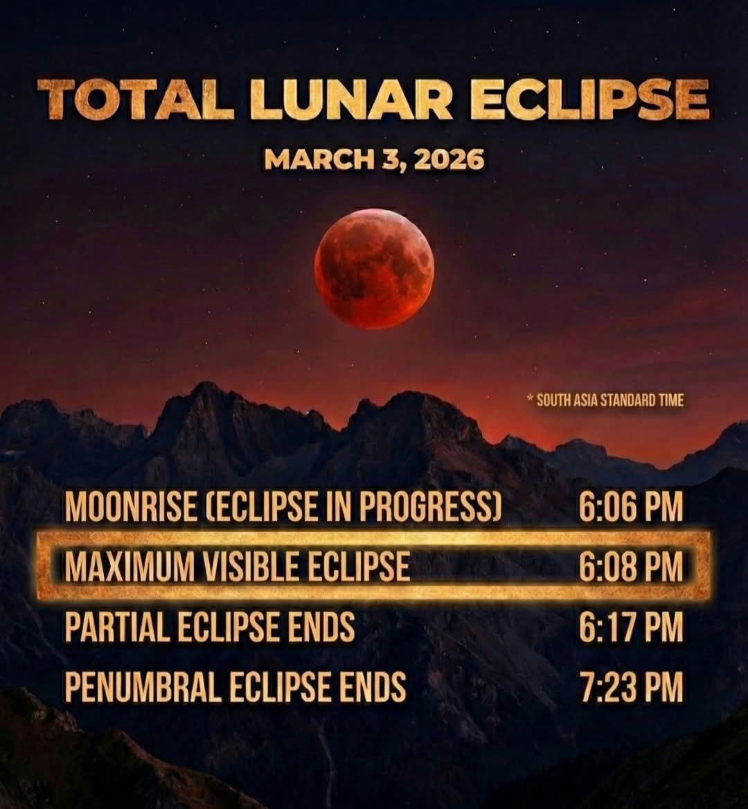 Haider - 🌕 Total Lunar Eclipse — March 3, 2026 🔴 One of 2026’s biggest ...