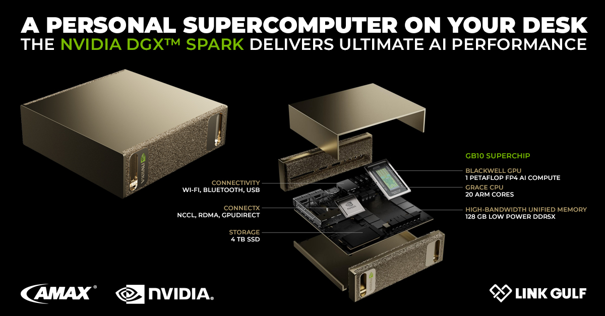 A PERSONAL SUPERCOMPUTER ON YOUR DESKTOP The NVIDIA DGX-SPARK Delivers ULtimate AI Performance in a package the size of a paperback book Powered by the NVIDIA GB10 Grace Blackwell Superchip, NVIDIA DGX