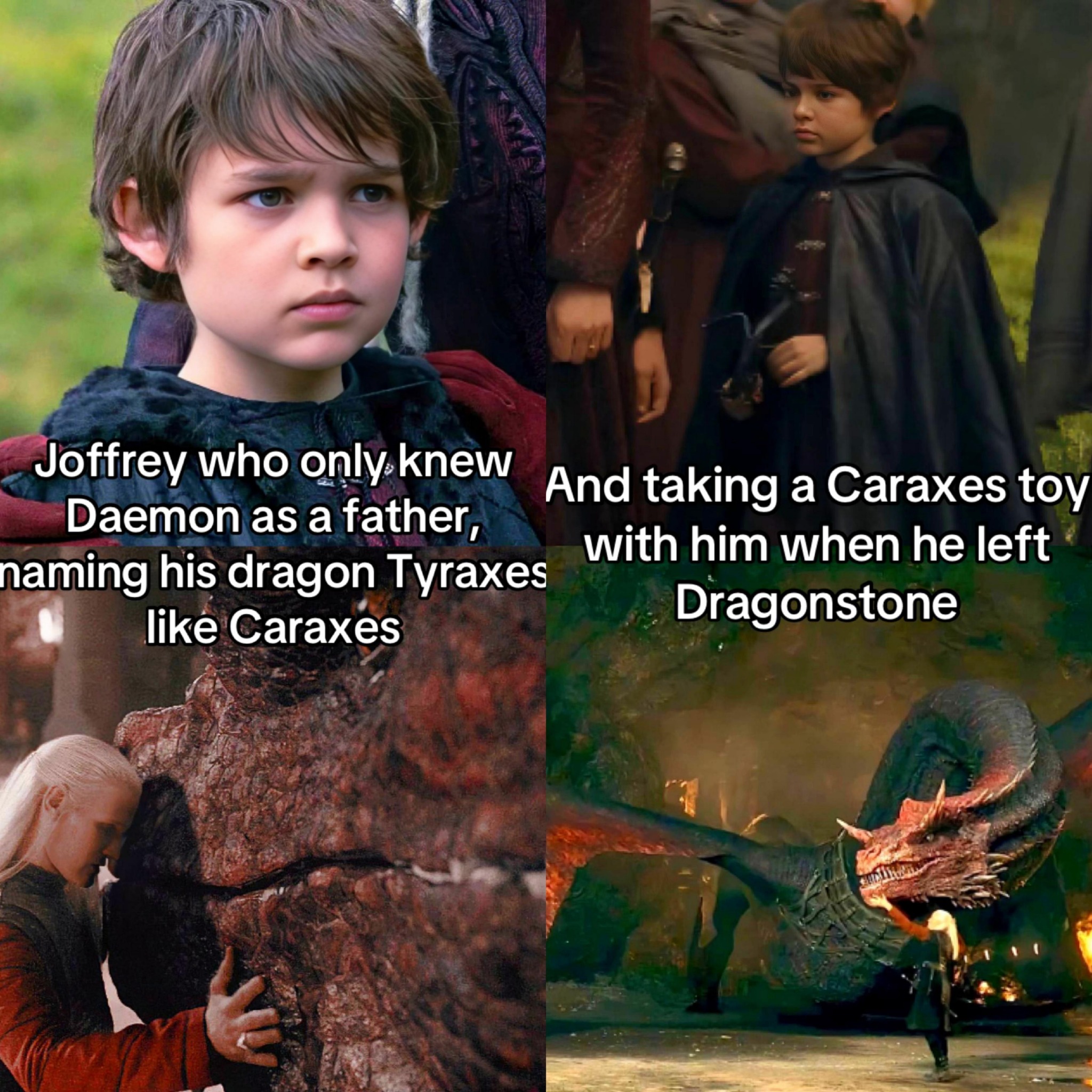 Targaryen - The way Joff only brought a Caraxes toy to the Vale. 😭