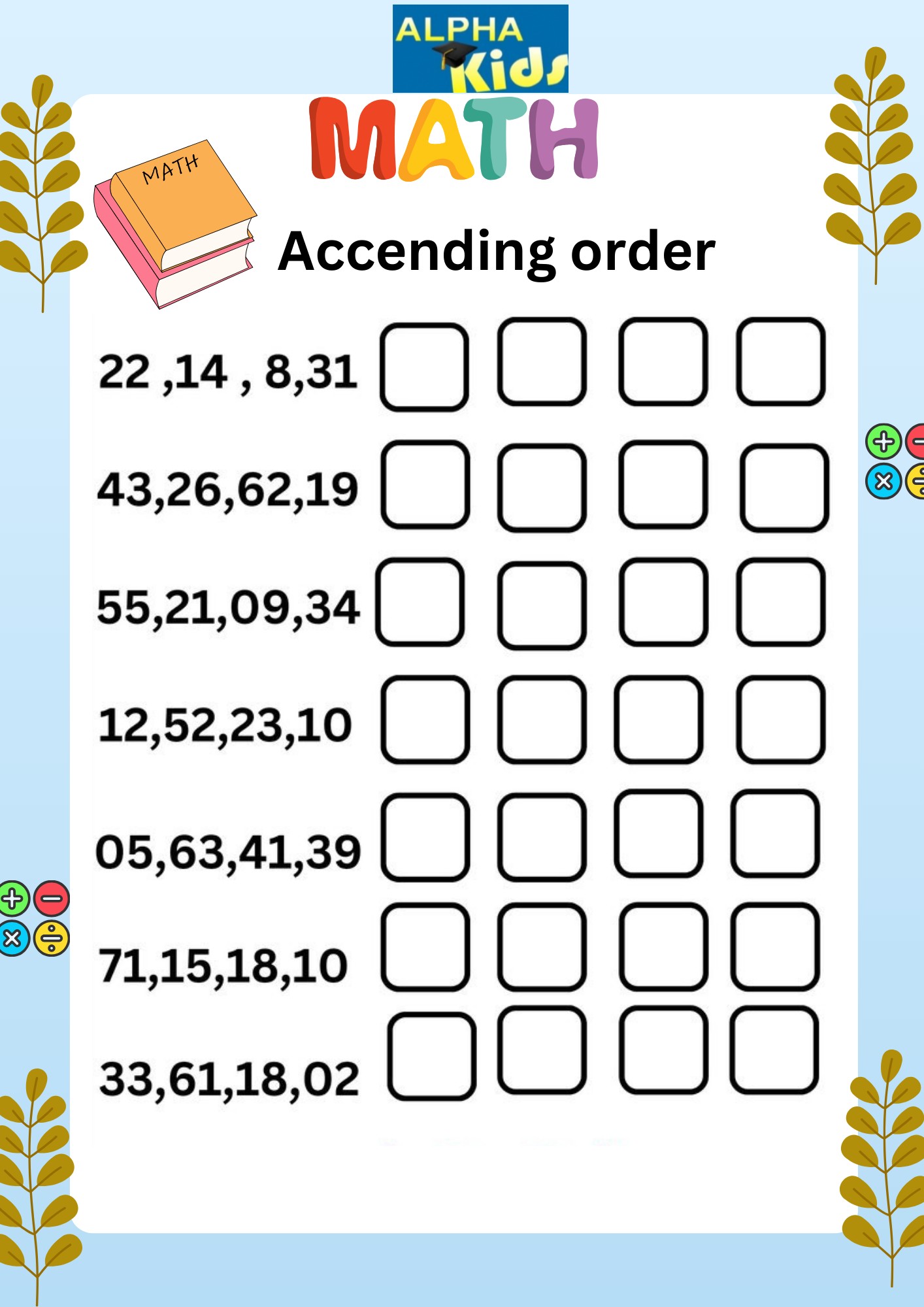 Math worksheet... - Alpha kids :worksheets and activities | Facebook