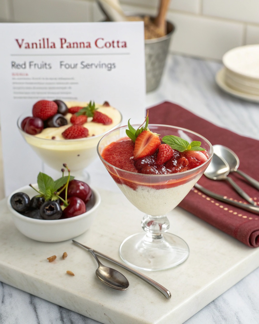 O Recettes - Panna Cotta Vanille & Fruits Rouges 🍓🍒 🍮 Ingrédients (pour ...
