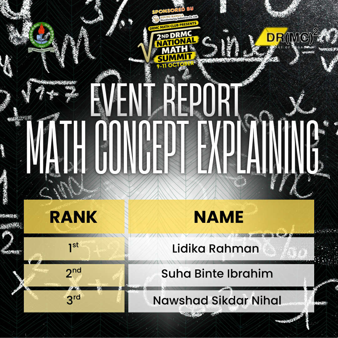 DRMC Math Club - Event Report | Math Concept Explaining... | Facebook