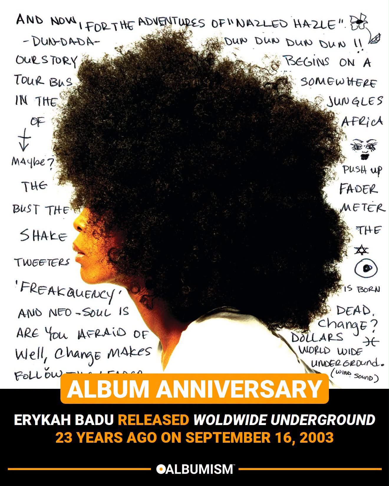 Erykah Badu's 'Worldwide Underground' album released 23 years ago