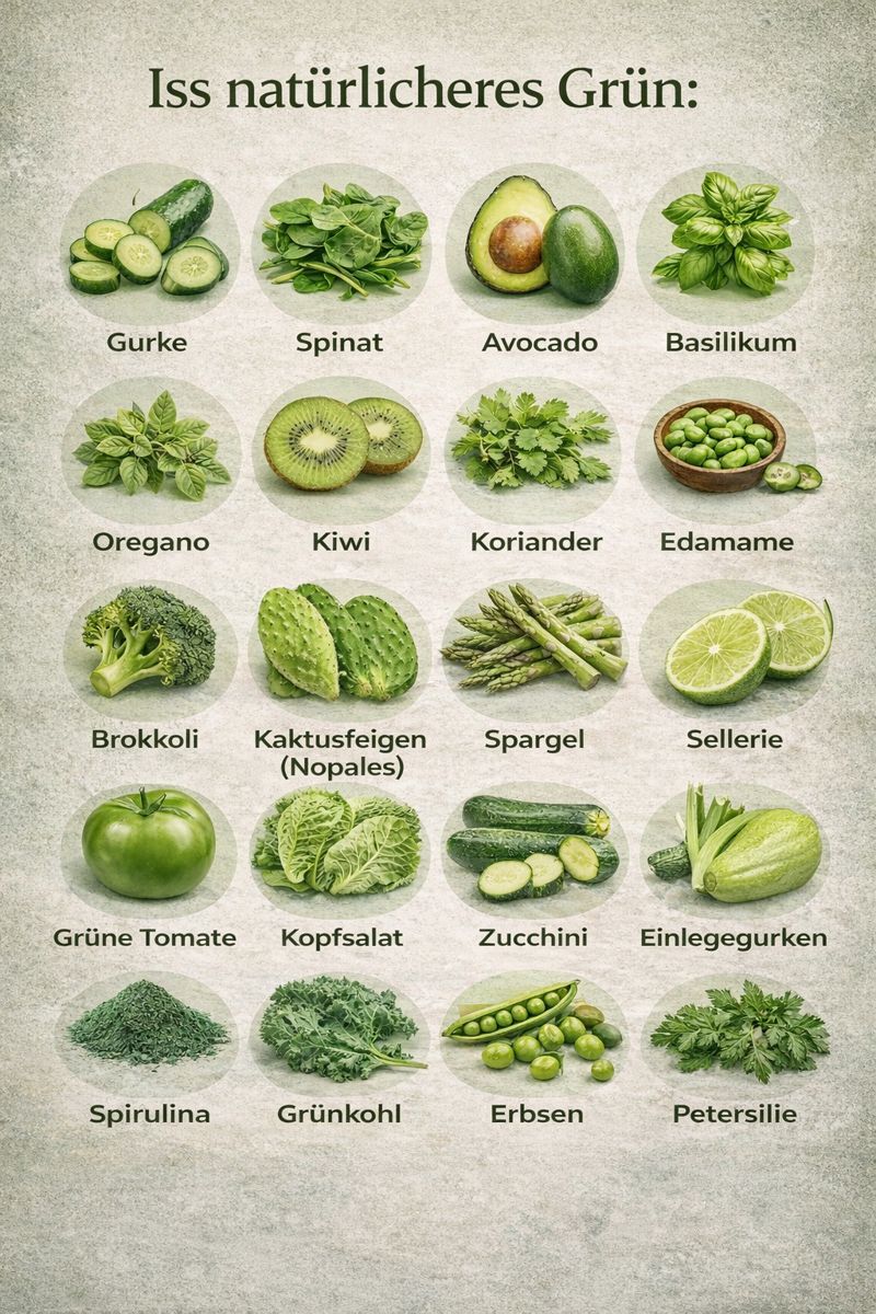 🌿 Grünes Essen – einfach, natürlich, wirkungsvoll 🌿 Grünes Obst und Gemüse gehört zu den nährstoffreichsten Lebensmitteln überhaupt. Sie liefern dem Körper wichtige Vitamine, Mineralstoffe und sekund