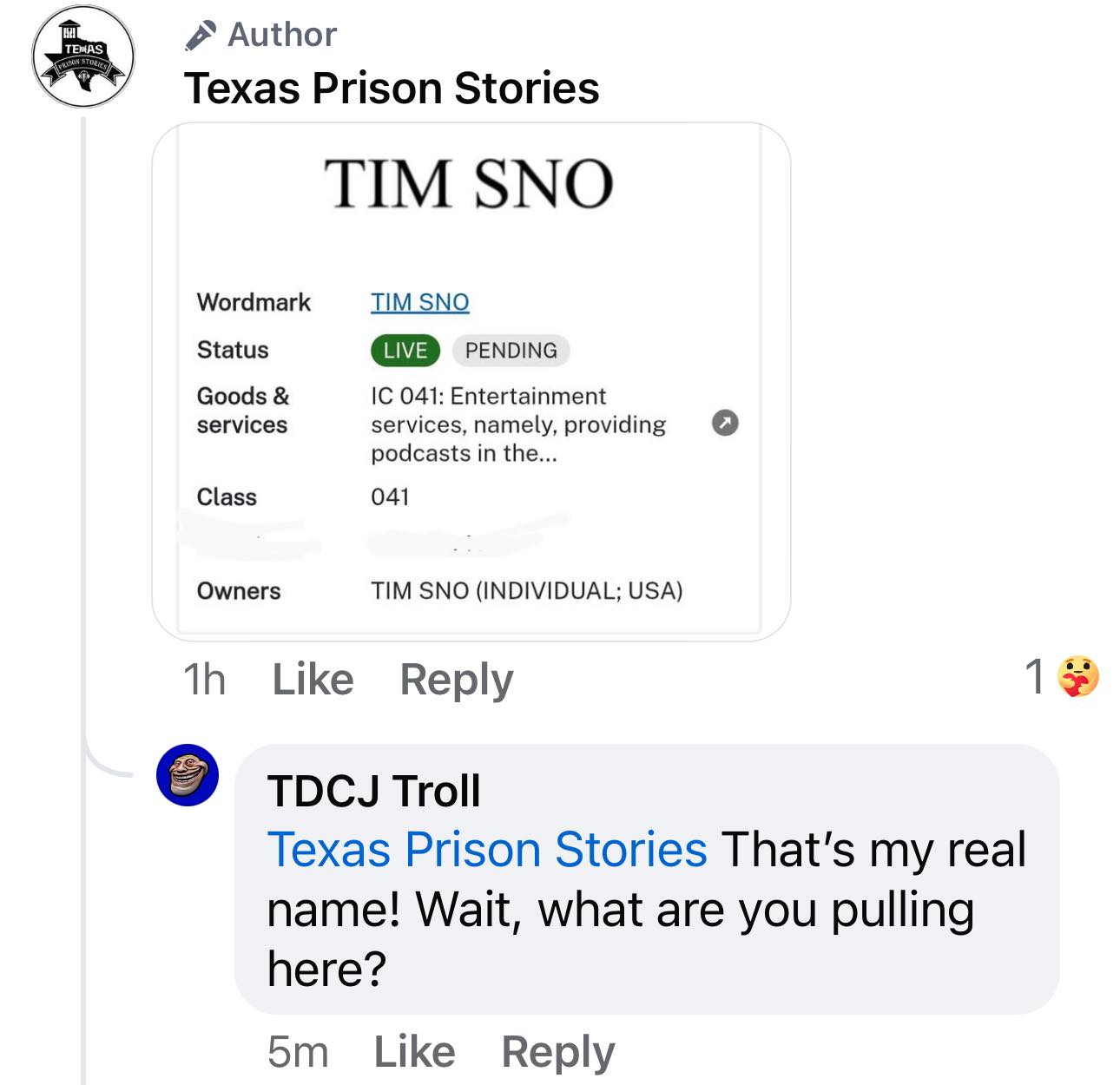 TDCJ - I don’t know if I should be doing this. I don’t want to be ...