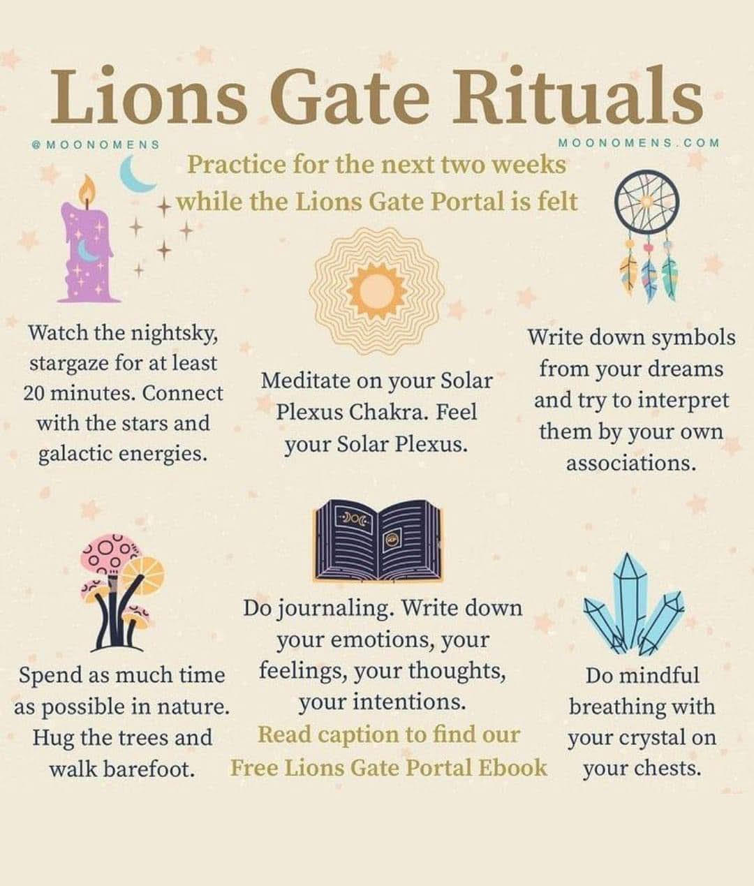 Lions Gate Rituals MOONOMENS.COM Practice for the next two weeks while ...