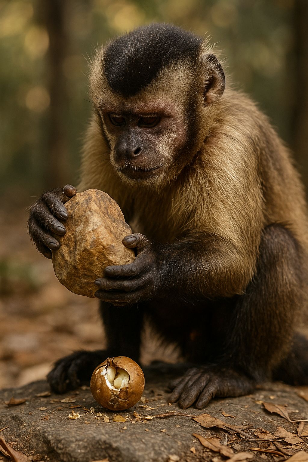 Planet - THE MONKEY THAT USES STONES AS TOOLS 🐒🪨 In the dry forests of ...
