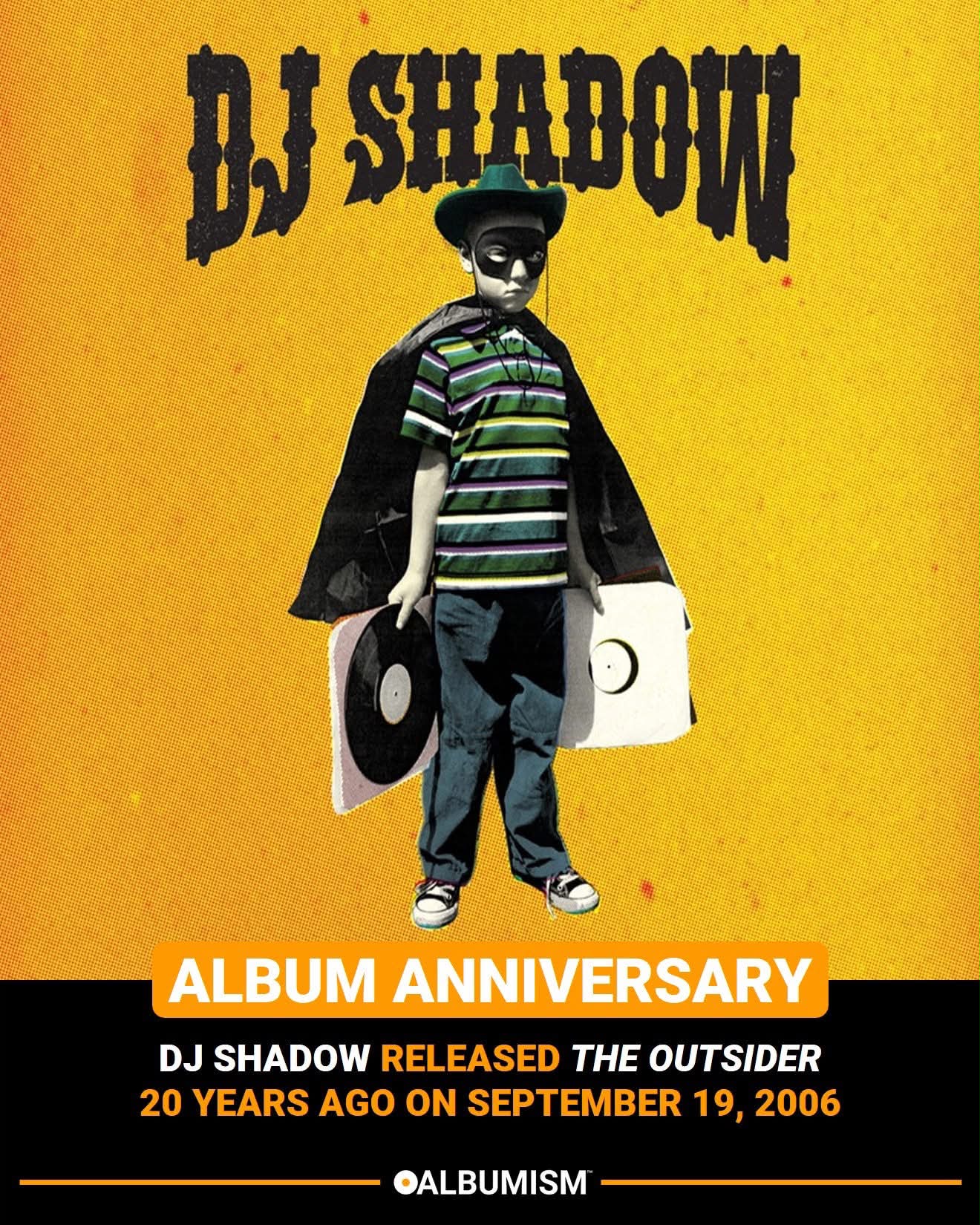 DJ Shadow The Outsider LP 美品 DJ Shadow's 'The Outsider' album celebrates 20th anniversary
