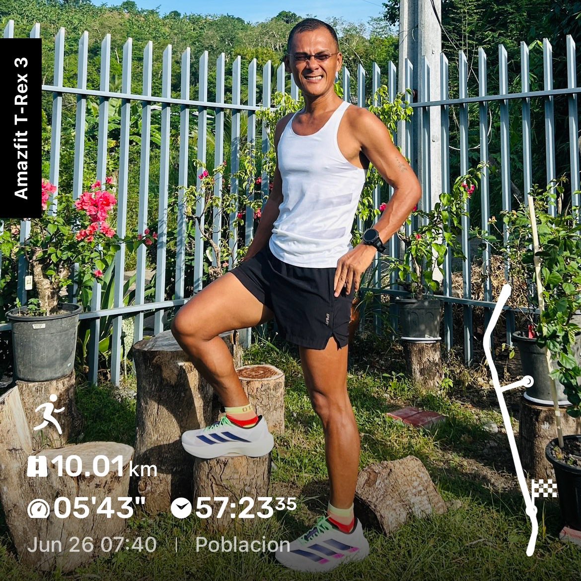10K break-in run with the #Adizero #EvoSL