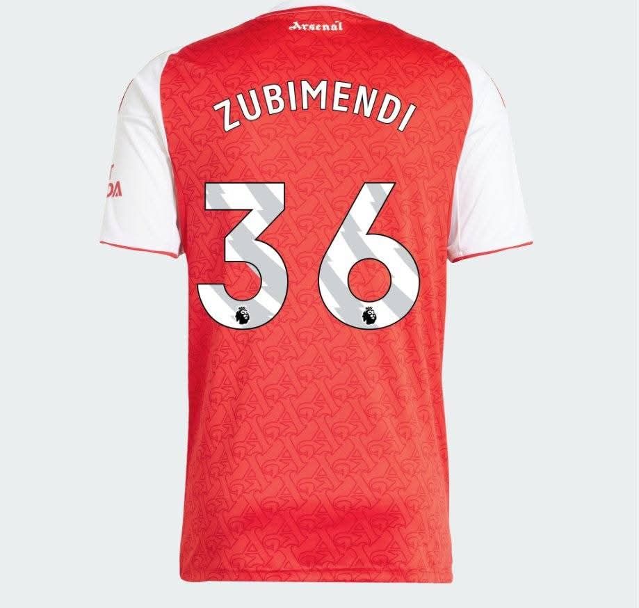 Martín Zubimendi will wear the number 36 shirt for Arsenal next