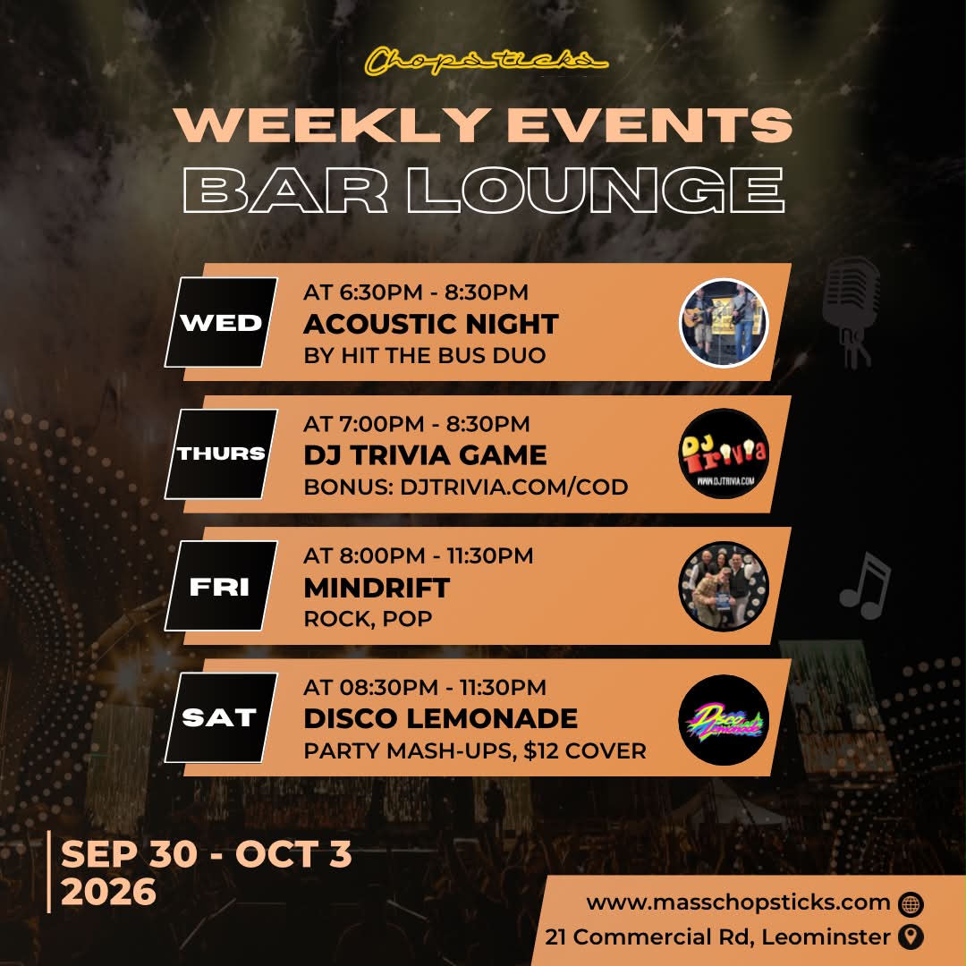 Live music and events at Chopsticks Lounge this week