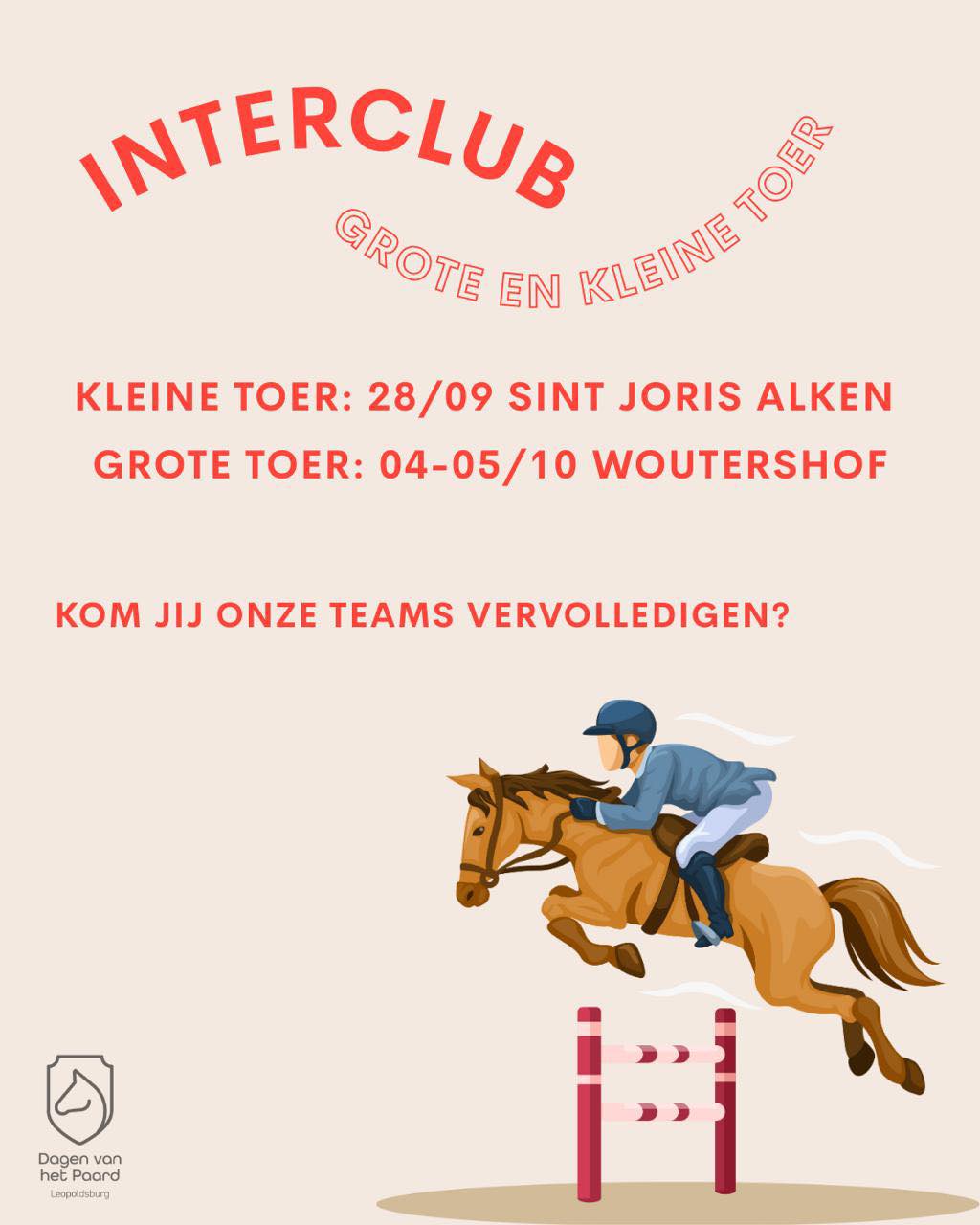 Manege - Binnenkort is het weer zover! De Kleine Toer gaat door op 28/9 ...