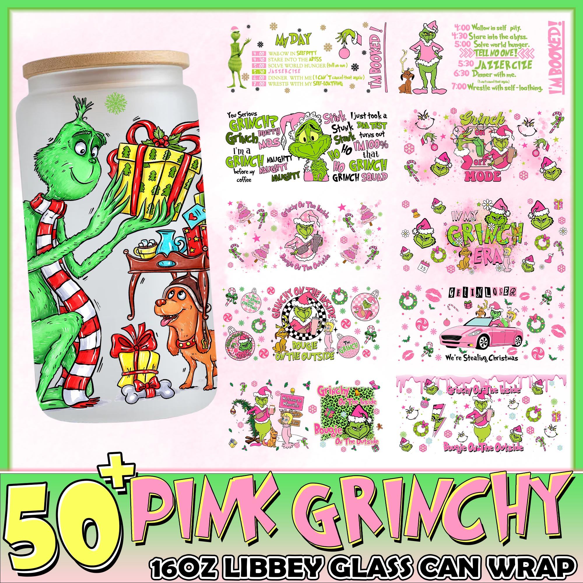 Free Grinch SVG, PNG & Sublimation Files 💚 | ## 😈 50+ Pink Christmas ...