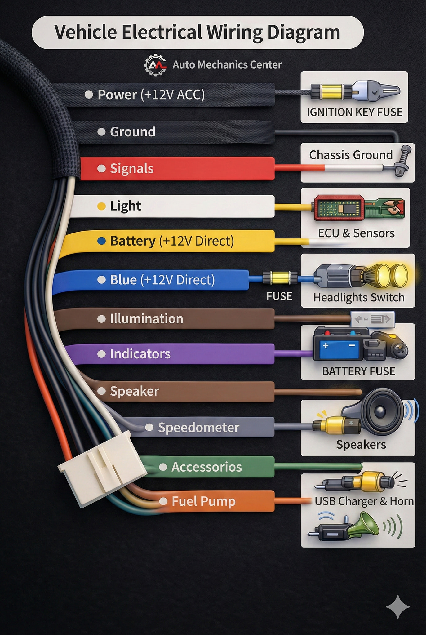 Toyota Speaker Wire Colours