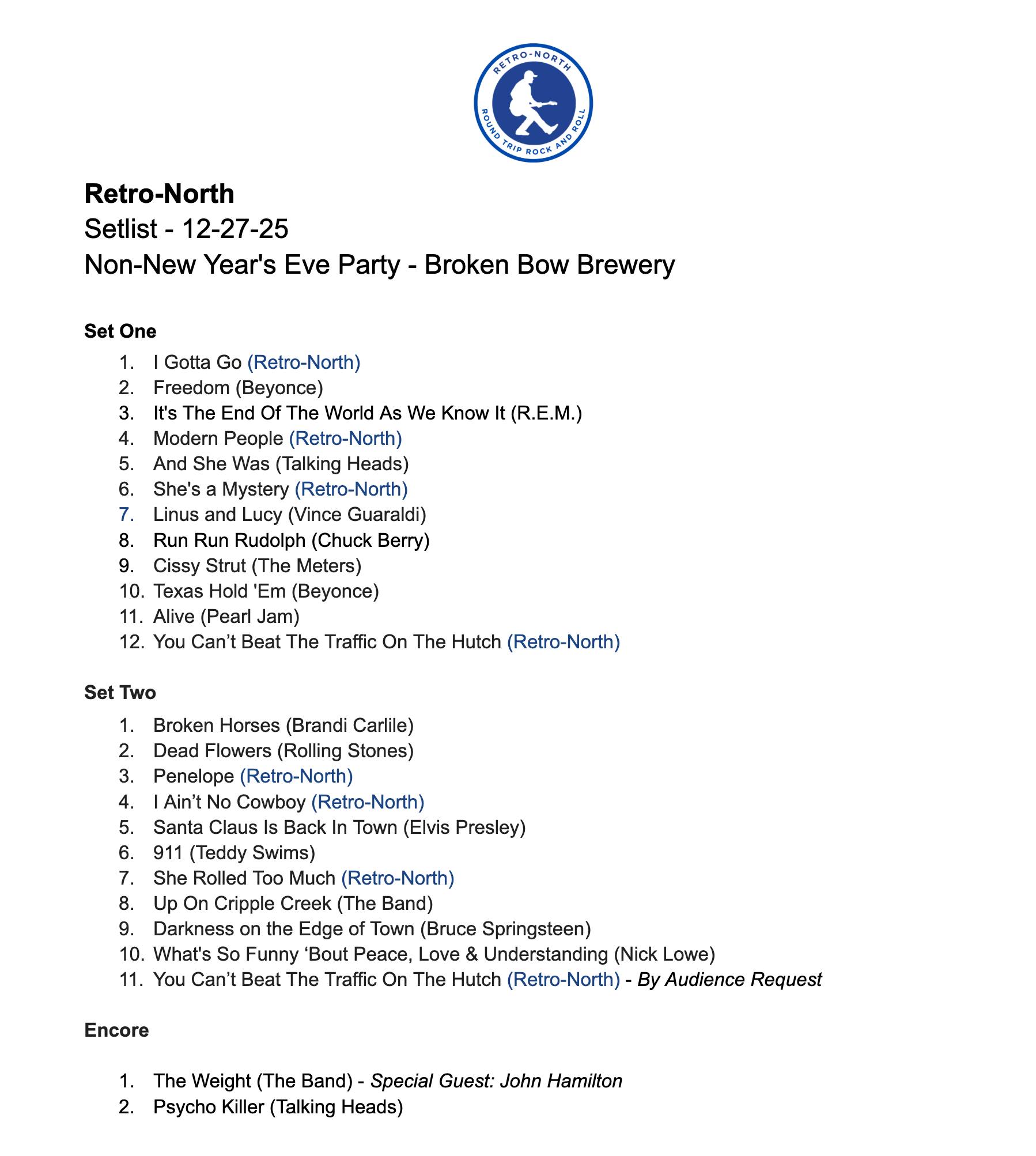 Retro-North - Here's the setlist from our show on Saturday night at ...