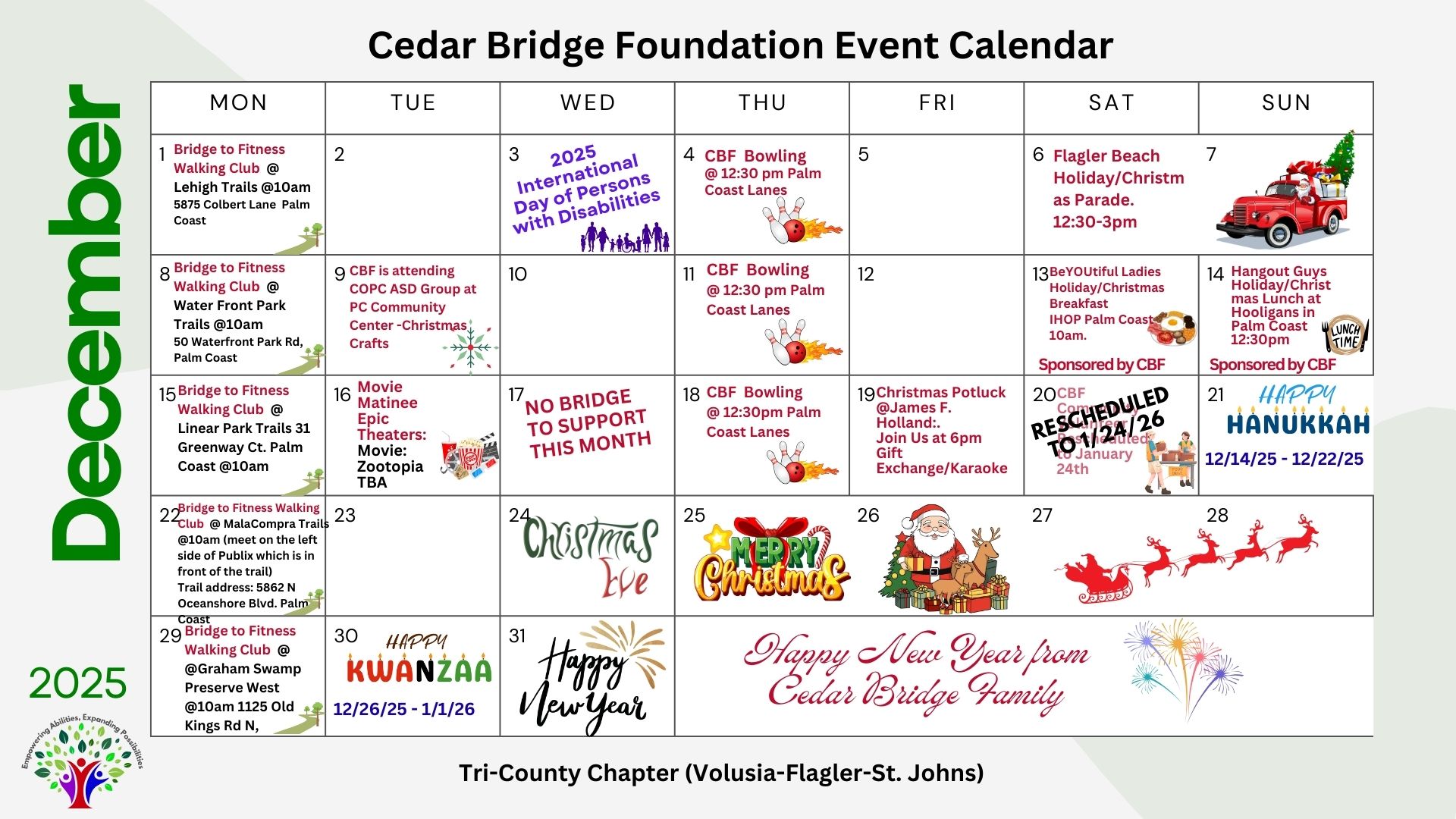 𝐎𝐮𝐫 𝐃𝐞𝐜𝐞𝐦𝐛𝐞𝐫 𝐂𝐚𝐥𝐞𝐧𝐝𝐚𝐫 𝐈𝐬 𝐇𝐞𝐫𝐞... - Cedar Bridge Foundation | Facebook