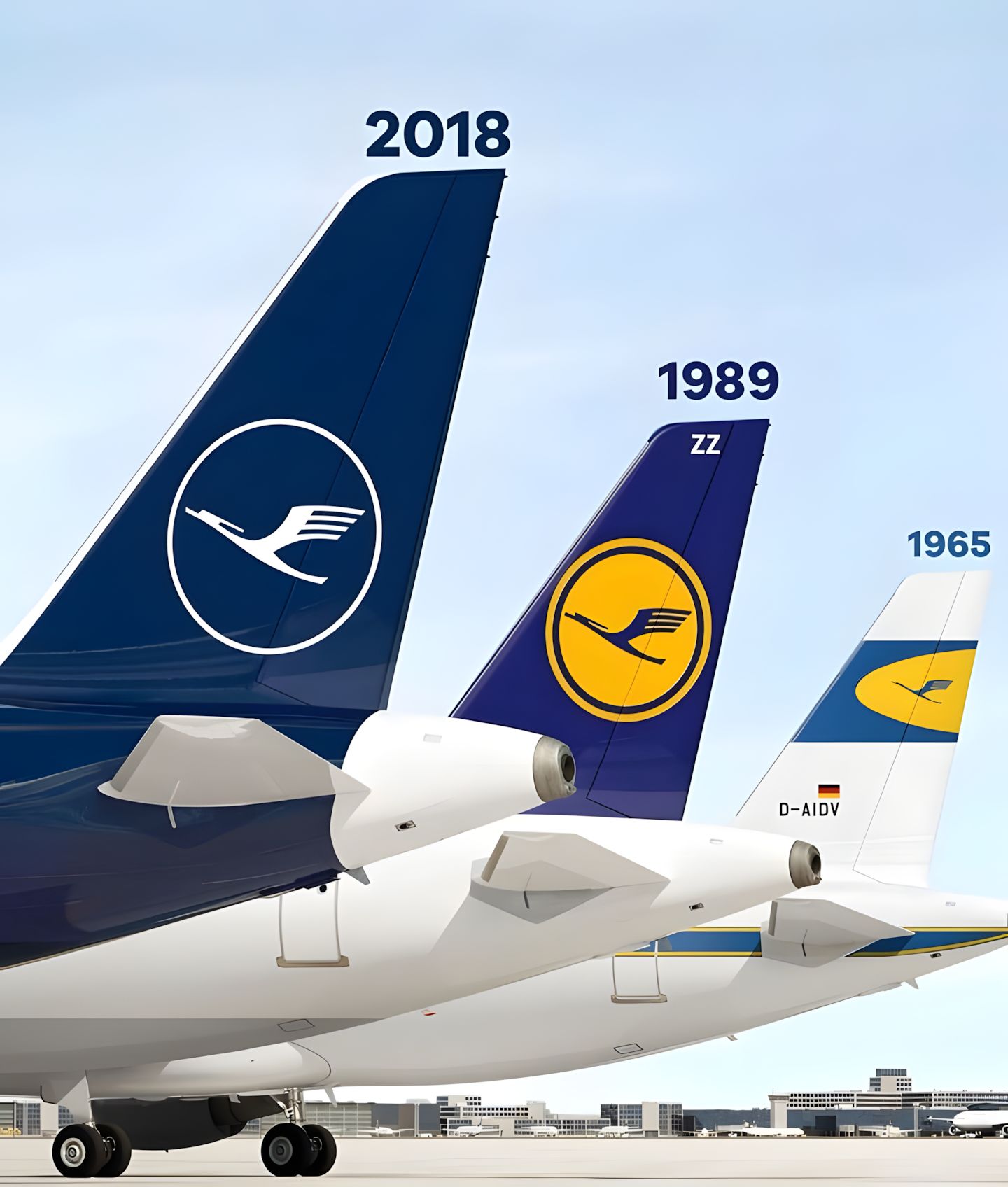 Lufthansa's crane logo evolution over the years