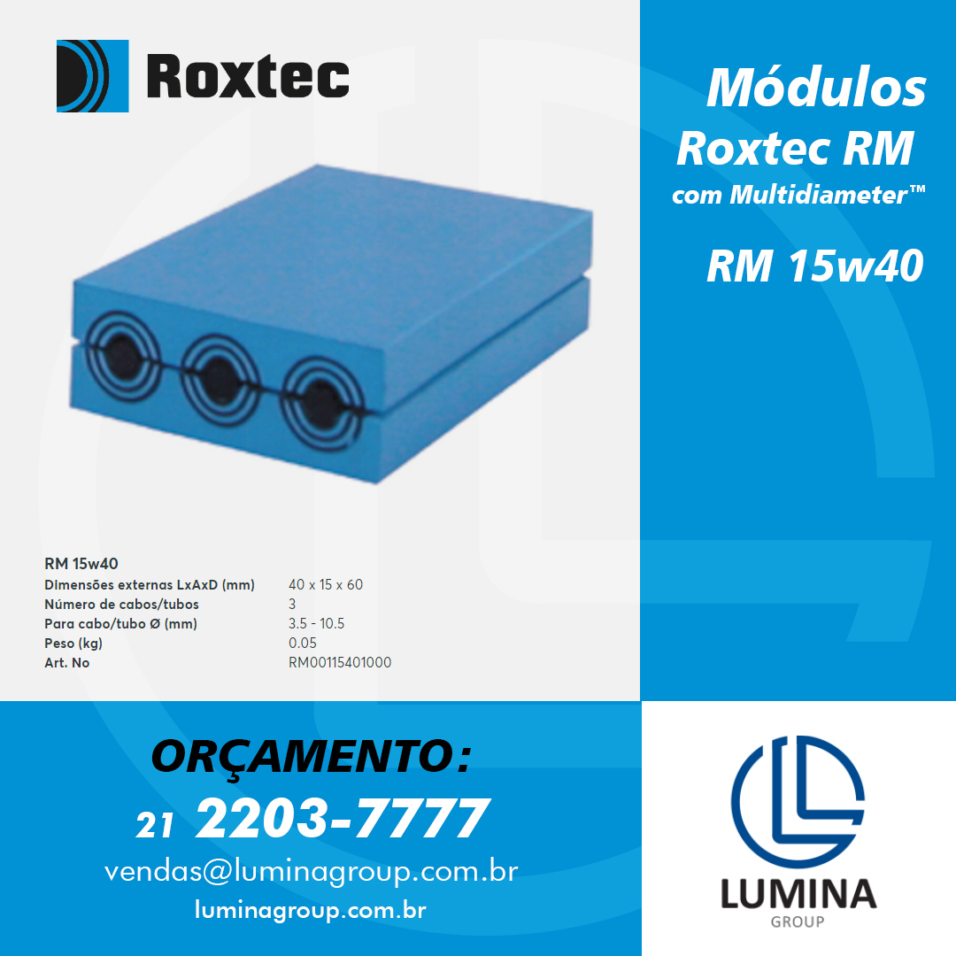 Lumina - Os módulos do Roxtec RM têm 60 mm (2,362