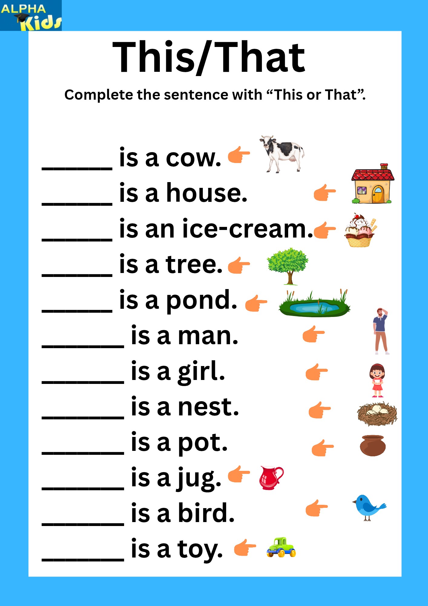 Demonstrative... - Alpha kids :worksheets and activities | Facebook
