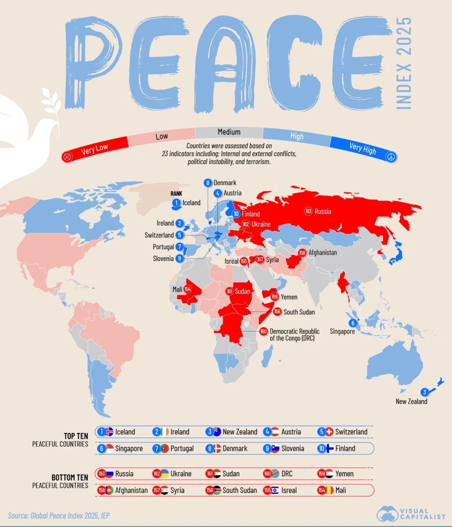 Maps - The Global Peace Index 2025. | Facebook