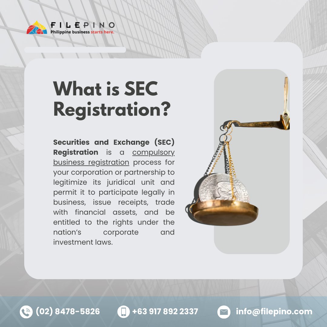 Securities and Exchange (SEC) Registration is a compulsory business ...
