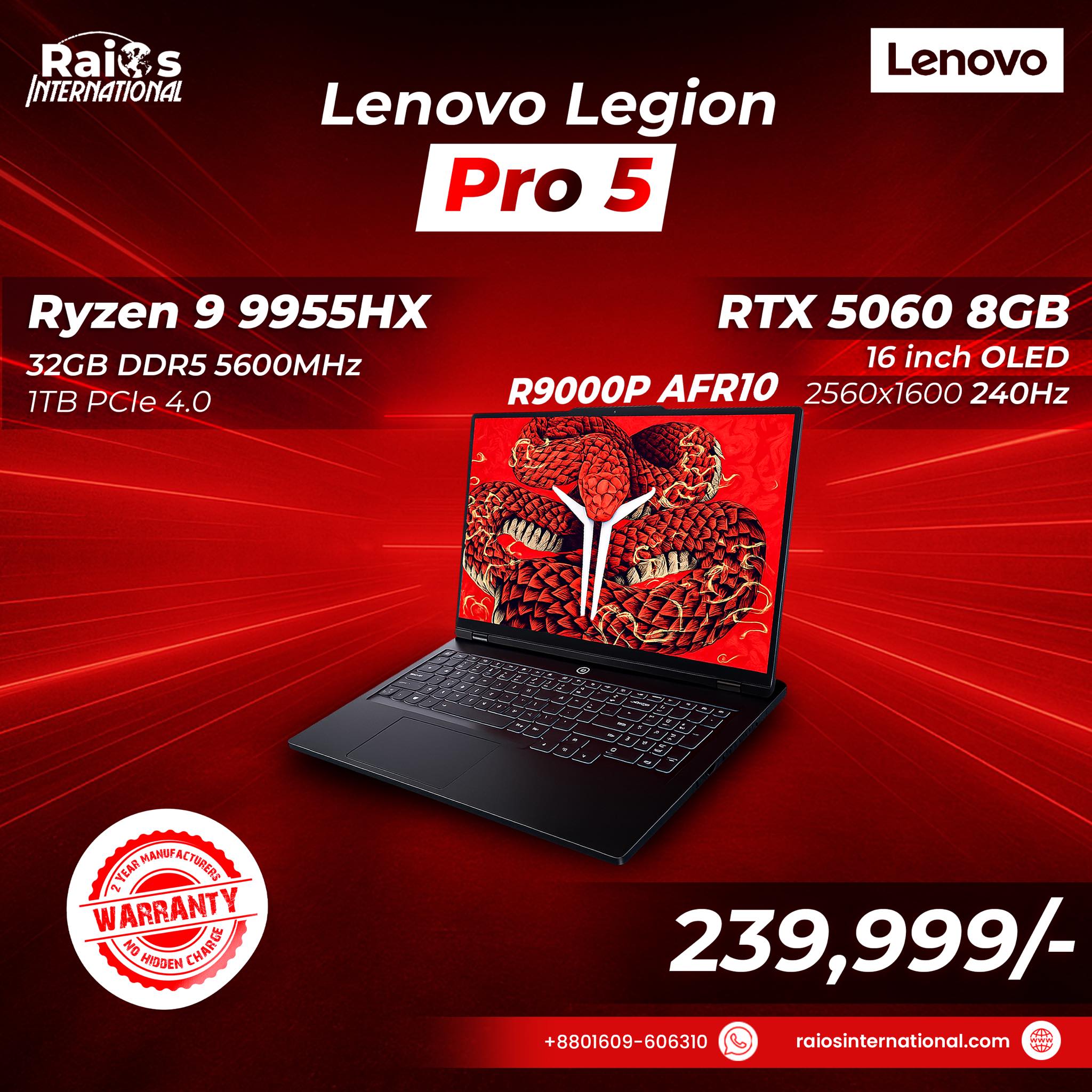 RaiOs - Lenovo Legion R9000P AFR10 2025 – AMD Ryzen 9 9955HX · RTX 5060 ...
