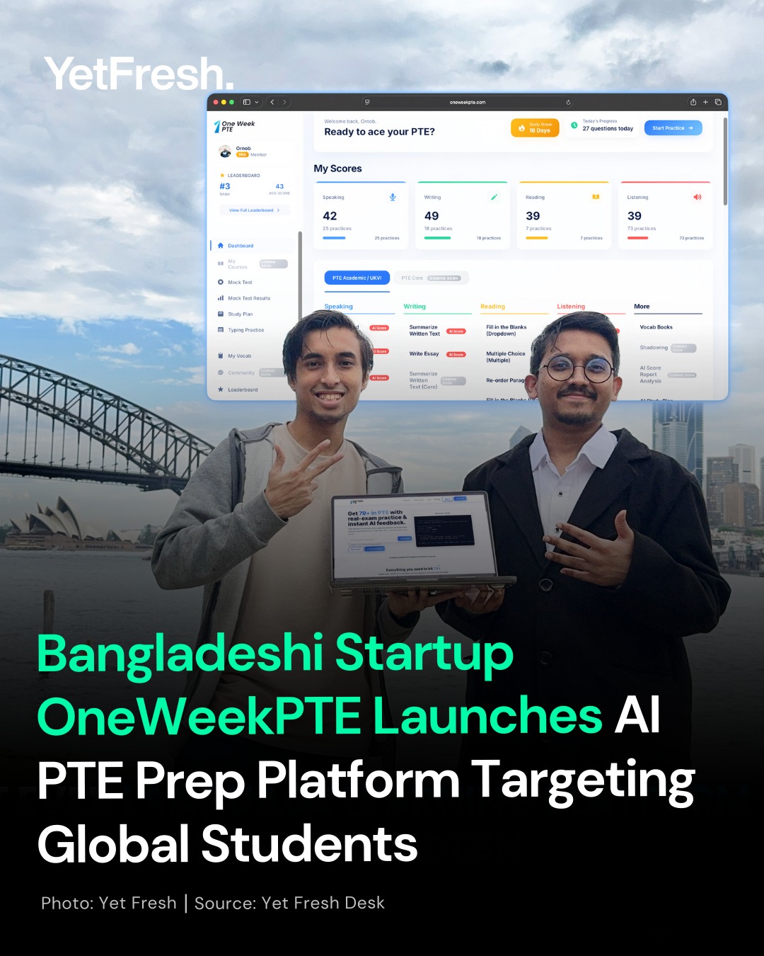 Yet Fresh - New Bangladeshi PTE prep platform goes global... | Facebook