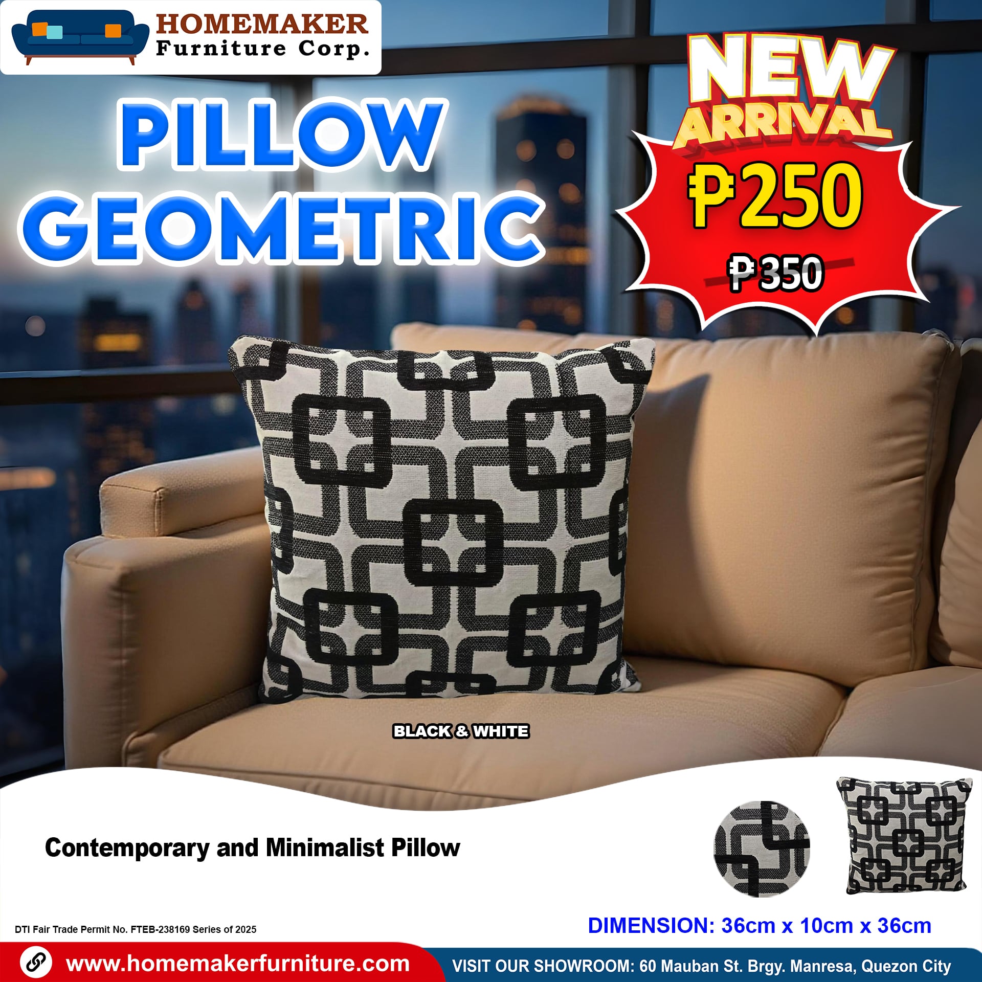 Homemaker - 🆕 NEW ARRIVAL: GEOMETRIC PILLOW 🖤 Minimalist vibe — the ...