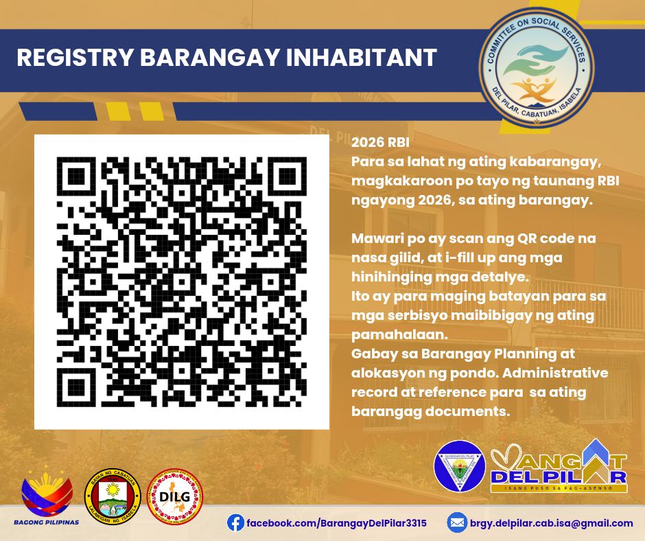 Del Pilar - RBI Barangay Census 2026 Para sa lahat ng residente ng ...