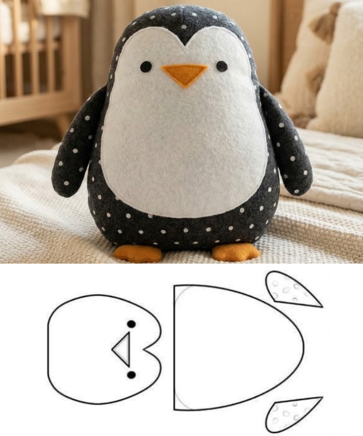 Peluche-Coussin Pingouin Ultra Doux 60 Cm – Câlin Pour Enfant Et Adulte, Idée Cadeau Anniversaire, Noël, Saint-Valentin