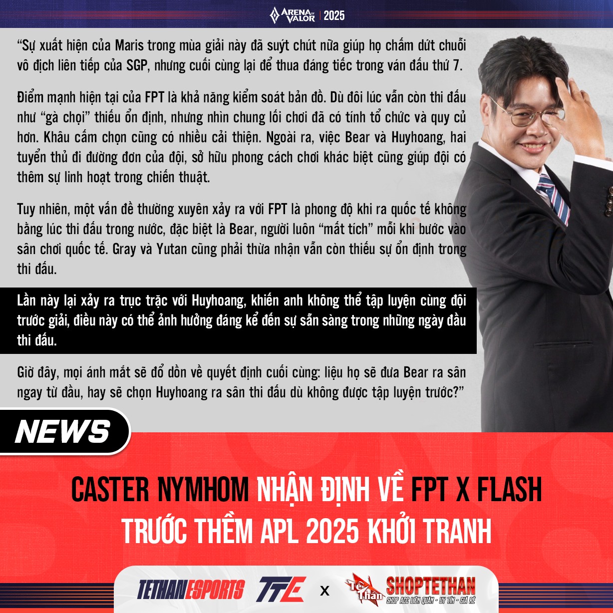 Tề - Theo blv này chia sẻ thì HuyHoang chưa thể tập trung được với team ...