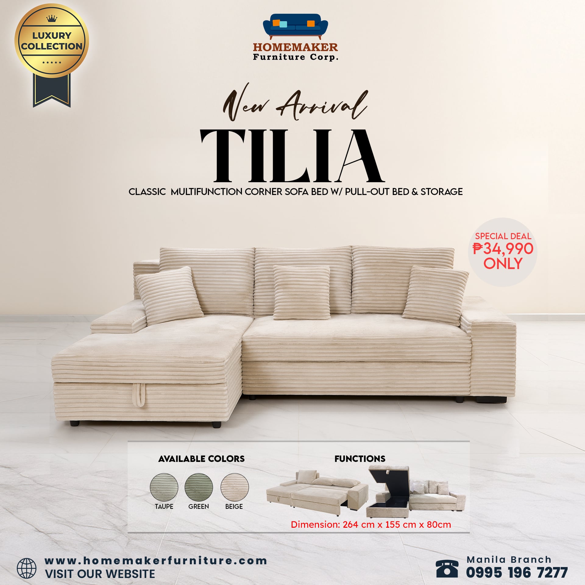 Homemaker - ☀️ Smart & Elegant Sunday Living — All in One Sofa! 🛋💖 Meet ...
