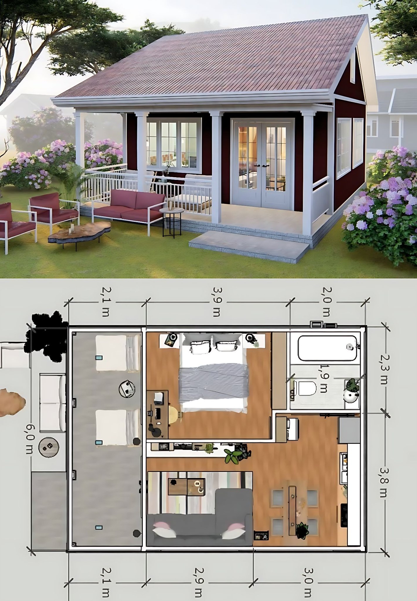 Der - The image presents a rendered architectural design, combining a ...