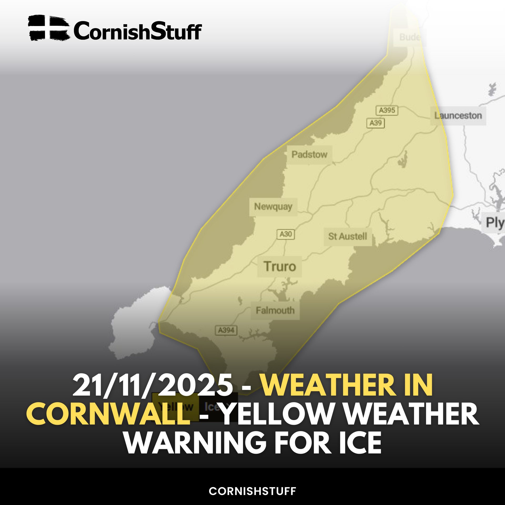 CornishStuff - ️🚨 Ice alert for Cornwall! 🚨 ️ The Met Office has issued ...